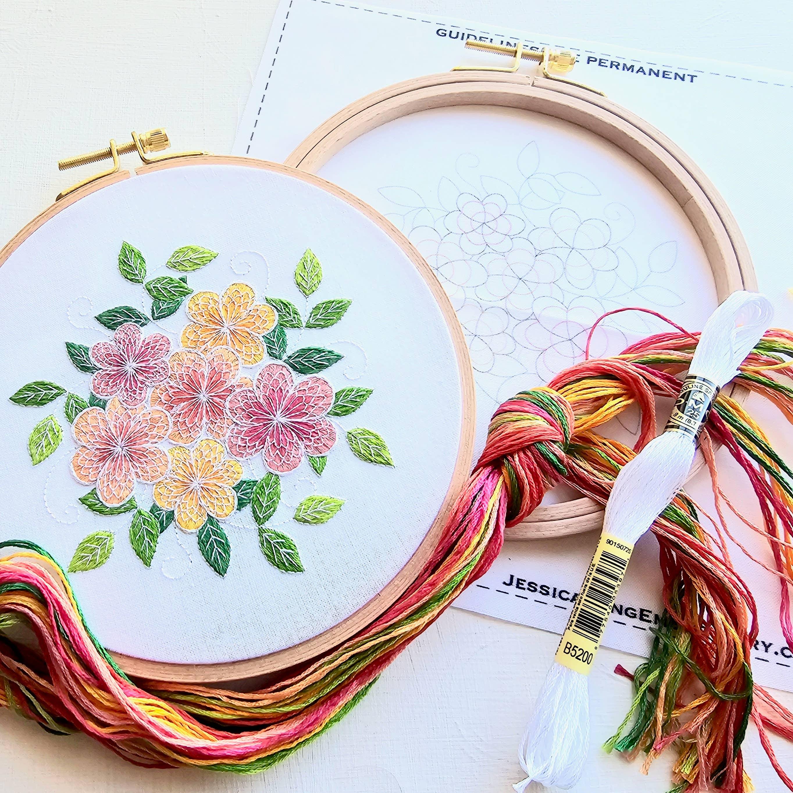 Lacy Flowers Intermediate Embroidery Kit