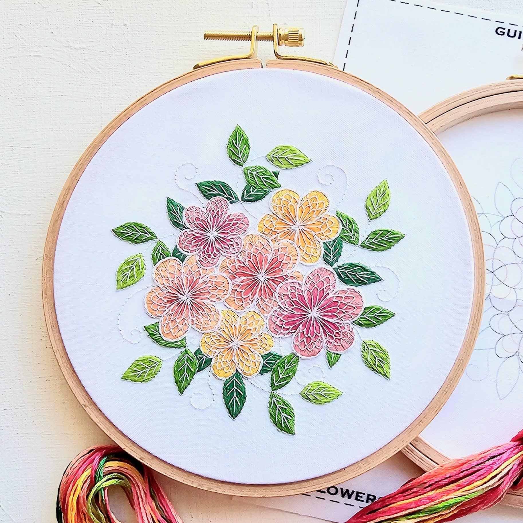 Lacy Flowers Intermediate Embroidery Kit