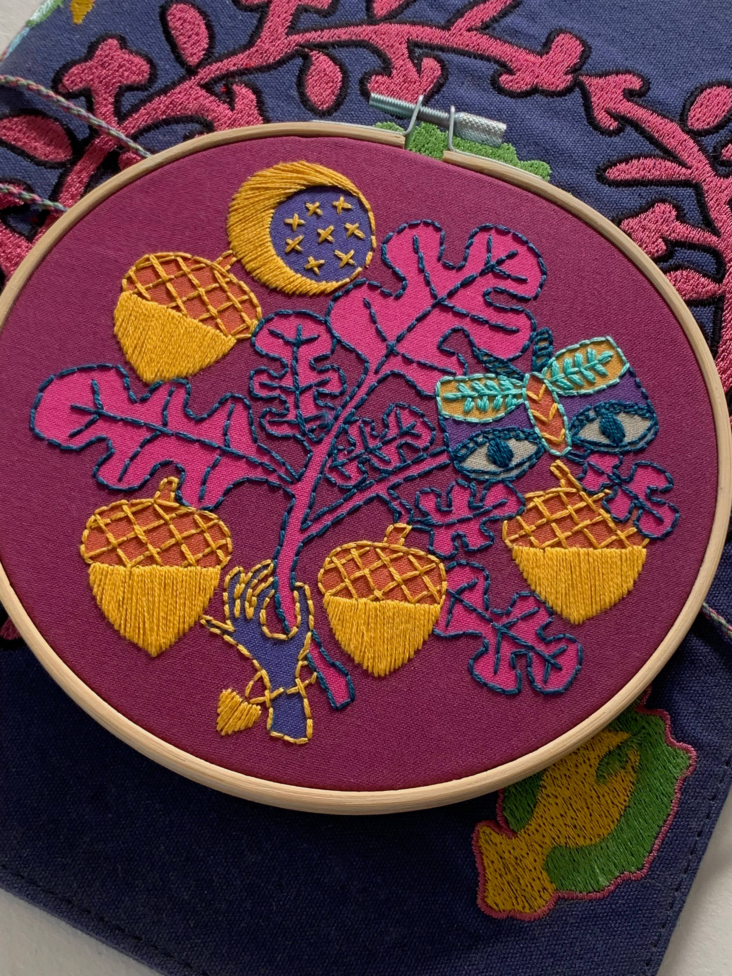 Acorns Embroidery Kit - Handcraft Harbor