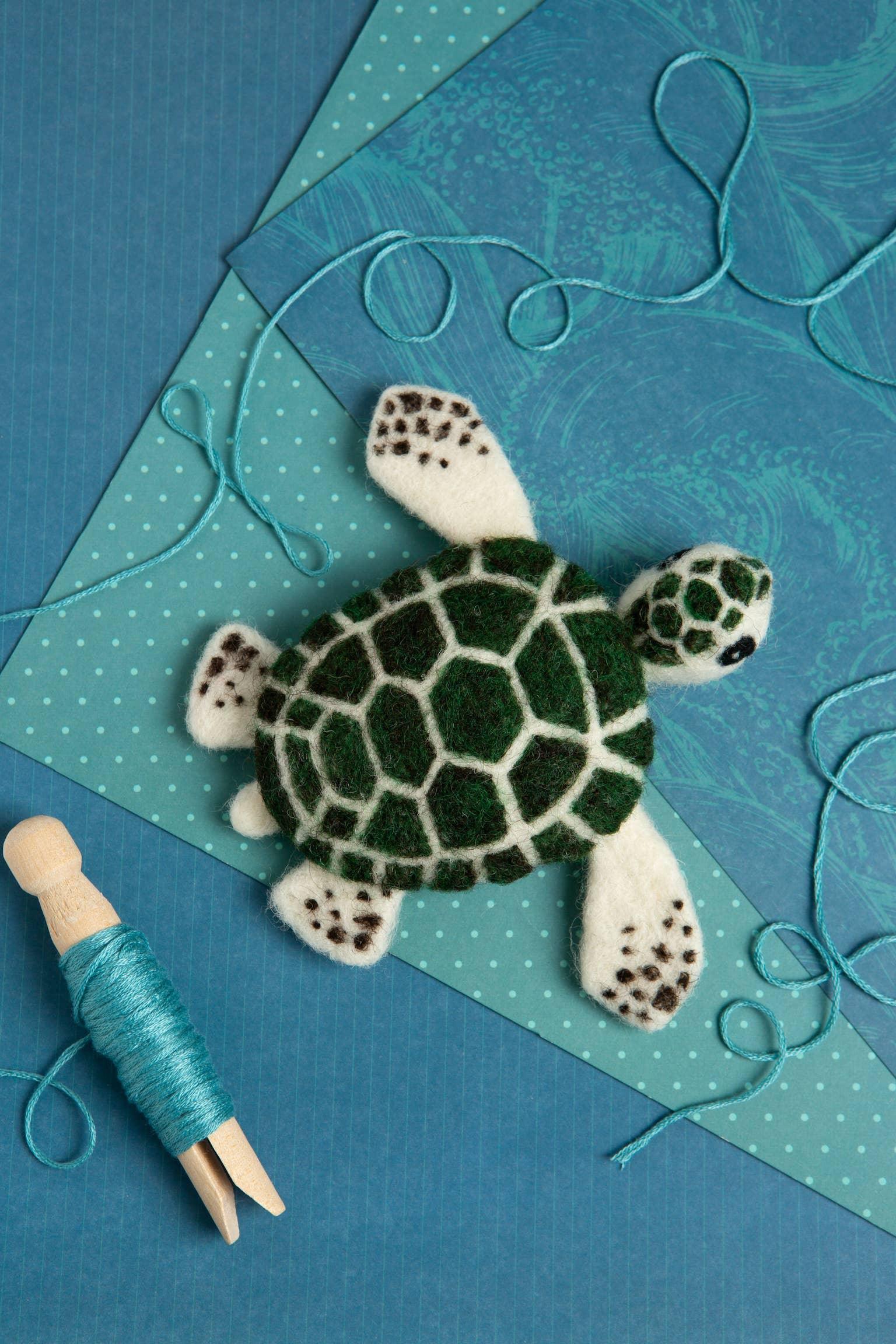 Baby Sea Turtle Mini Needle Felting Kit - Handcraft Harbor