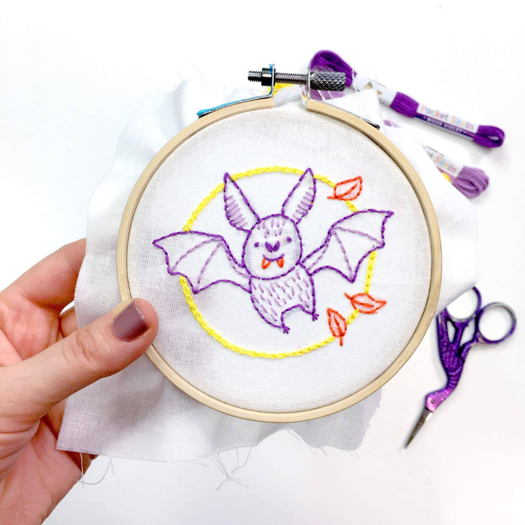 Batty Bat 4" Embroidery Kit