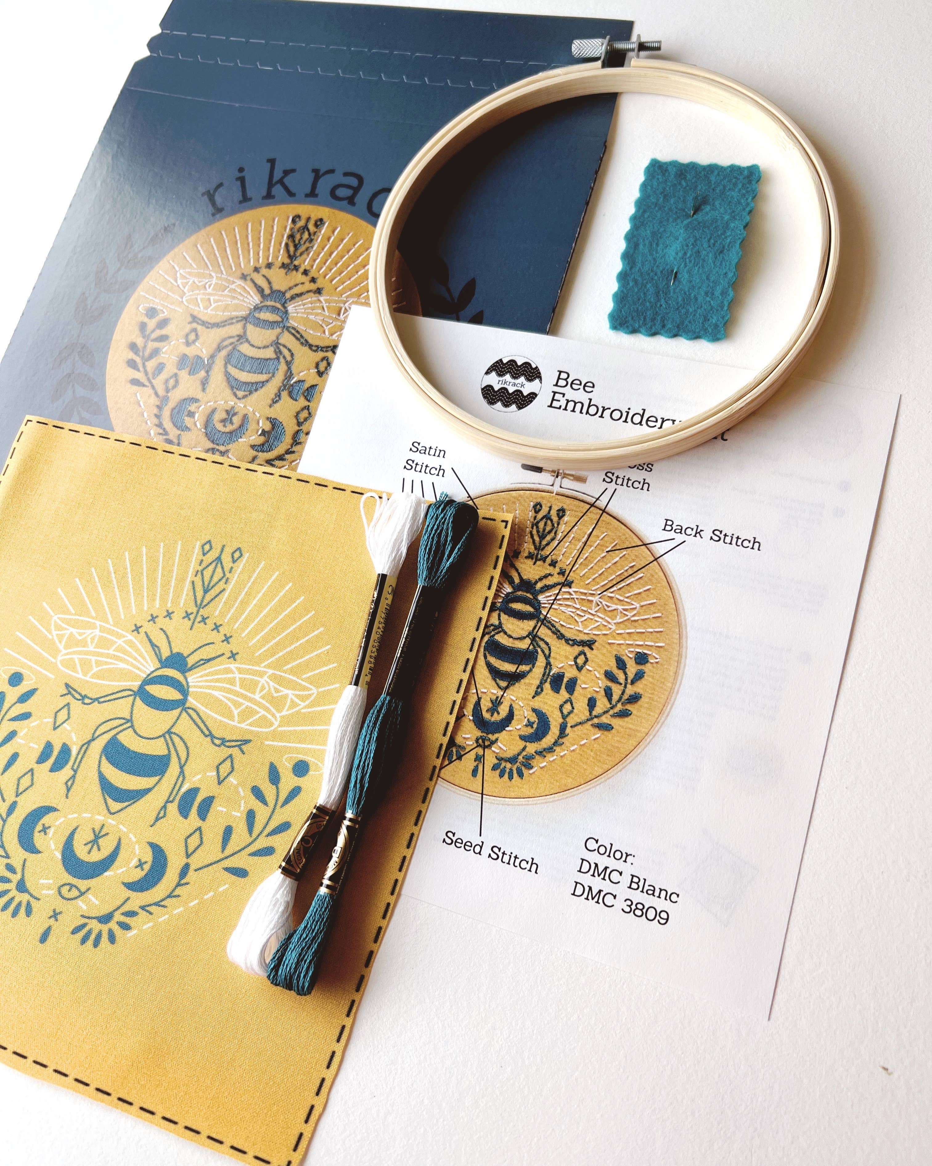 Bee Embroidery Kit - Handcraft Harbor