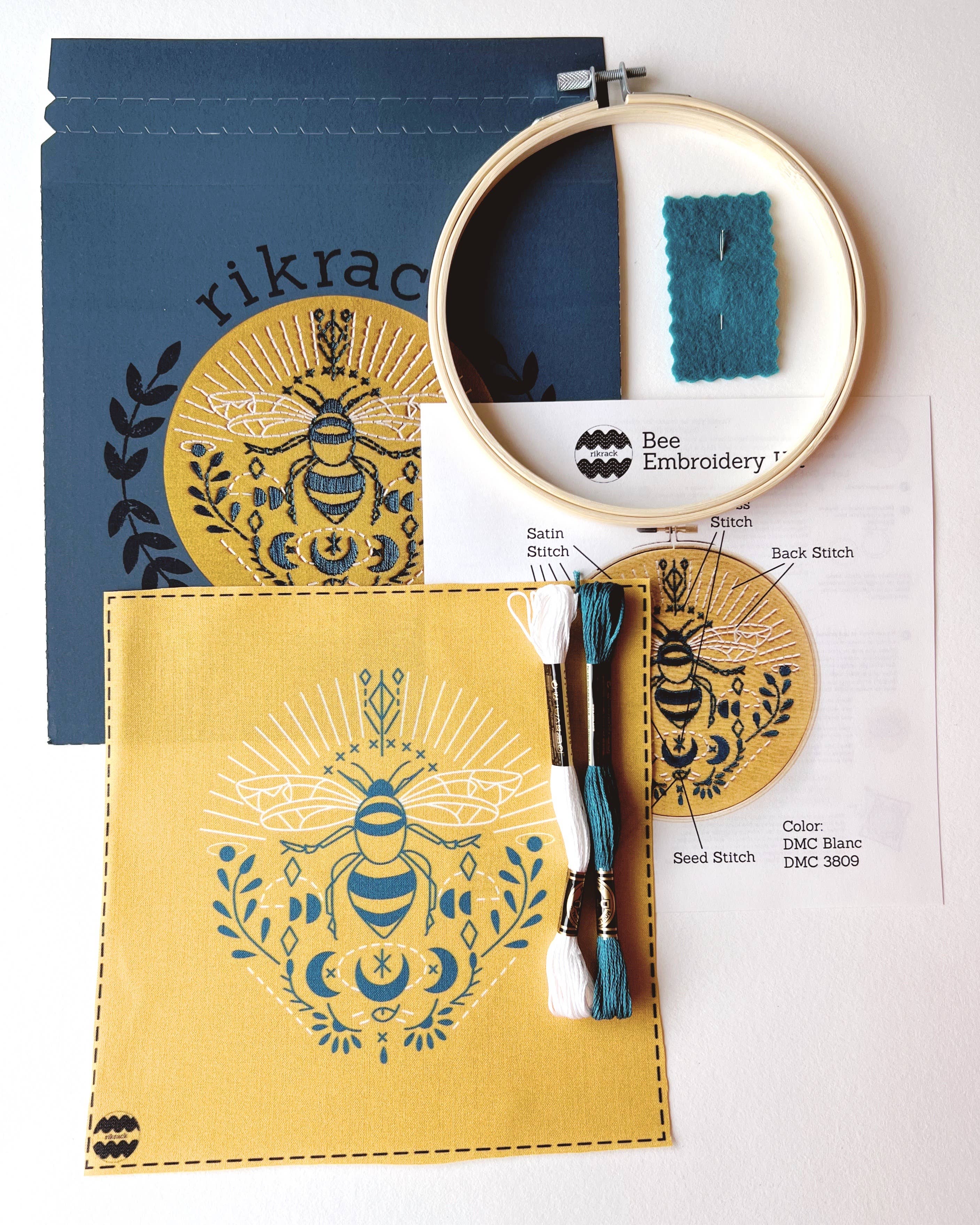Bee Embroidery Kit - Handcraft Harbor
