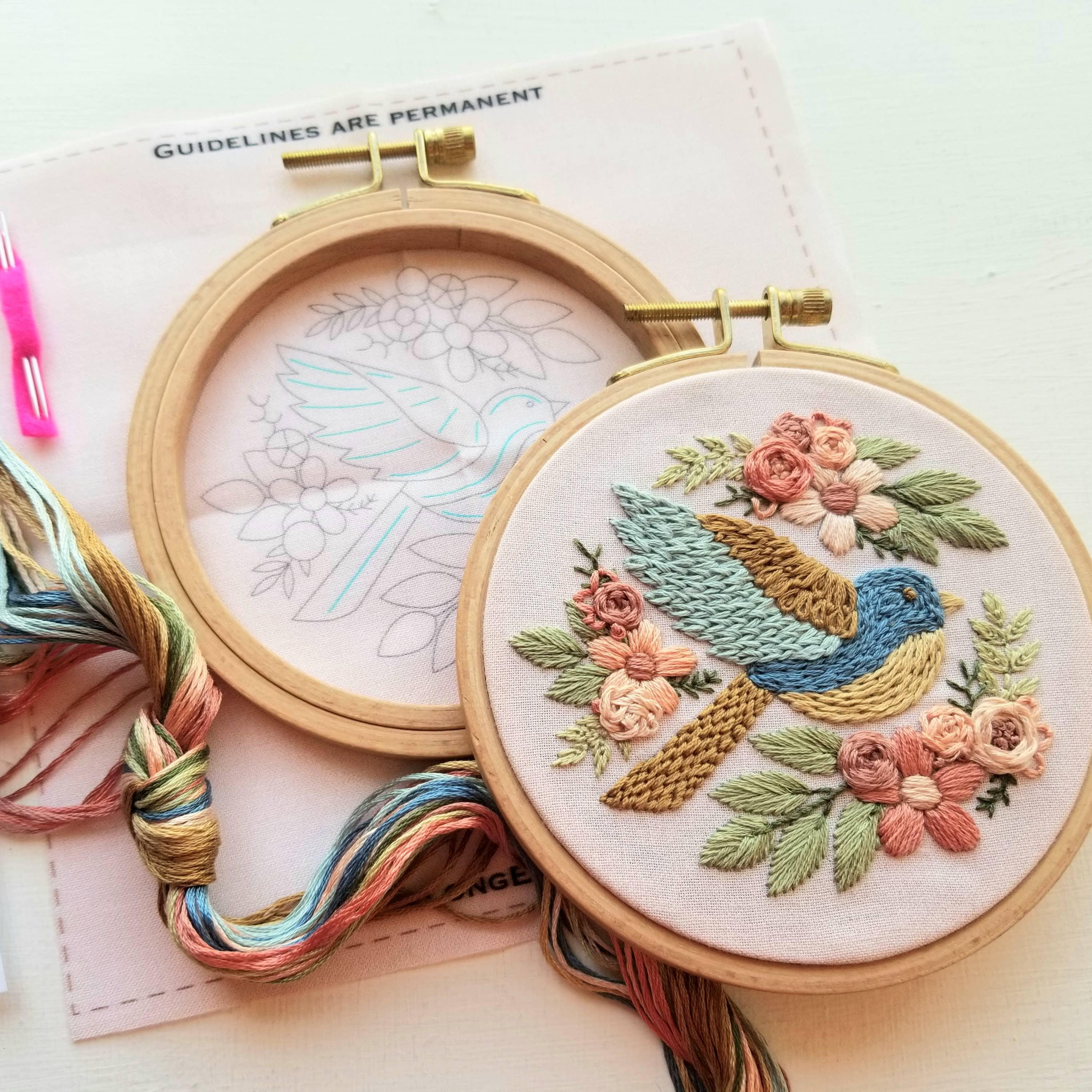 Bluebird Sampler Beginner Hand Embroidery Kit - Handcraft Harbor