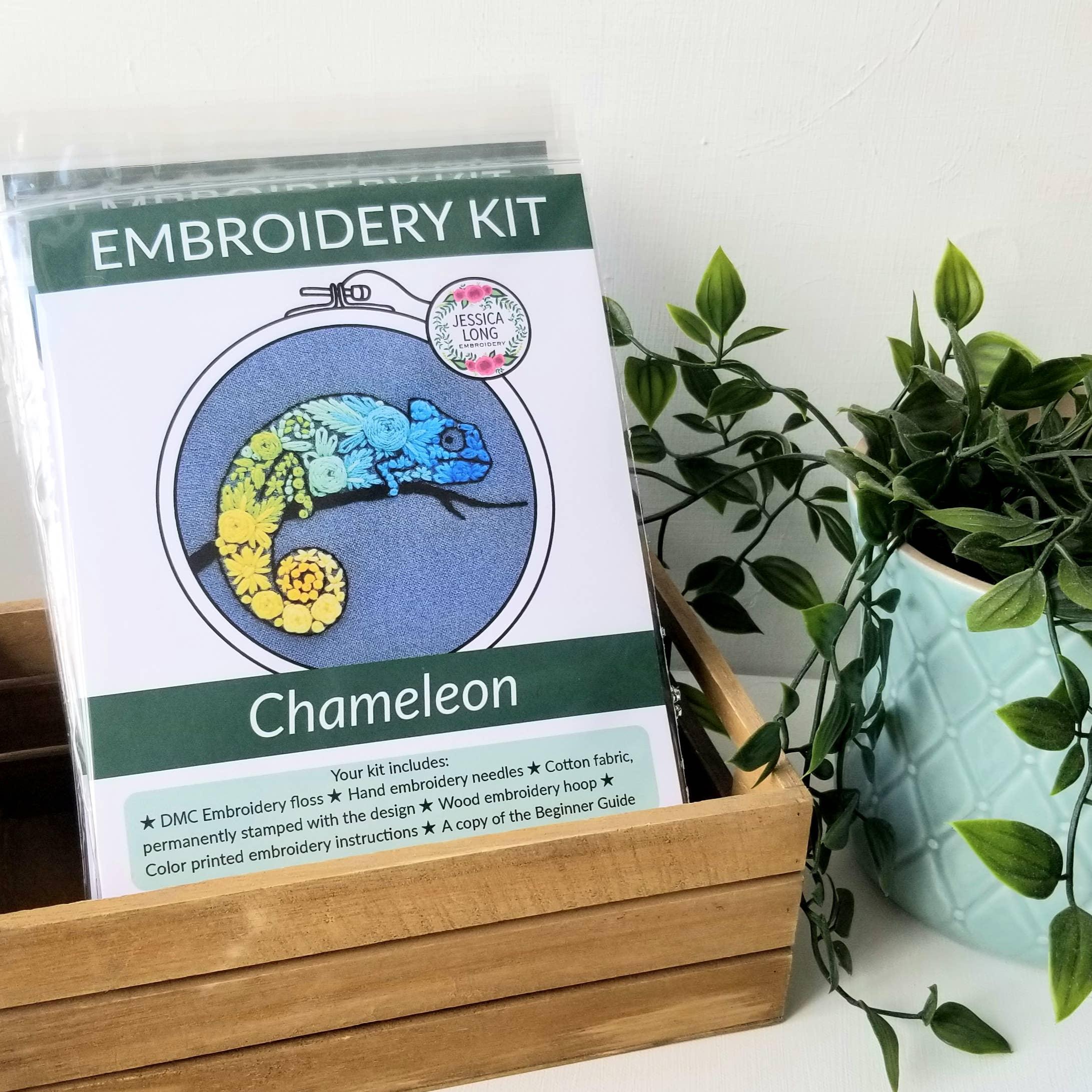 Chameleon Beginner Needlepoint Kit - Handcraft Harbor