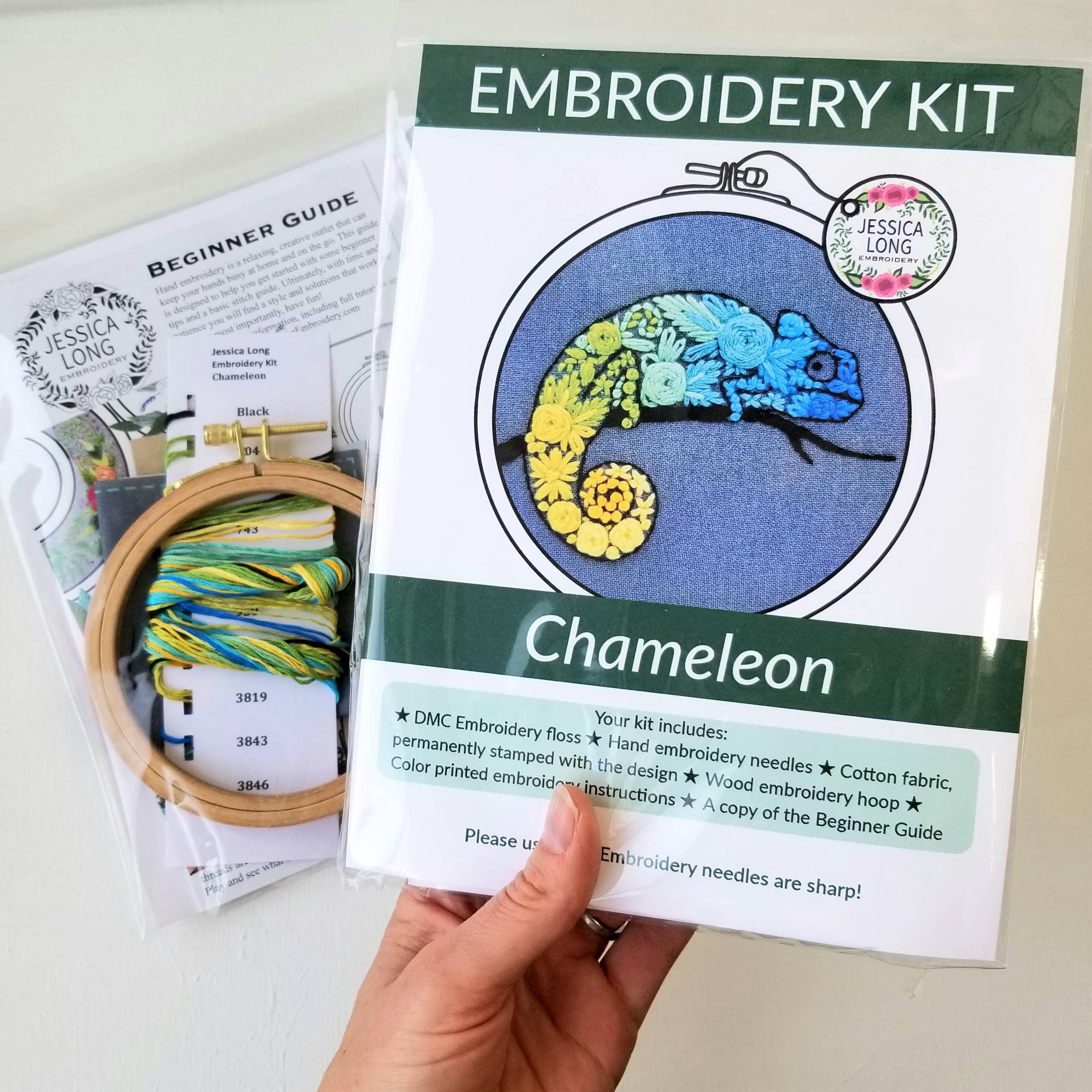Chameleon Beginner Needlepoint Kit - Handcraft Harbor