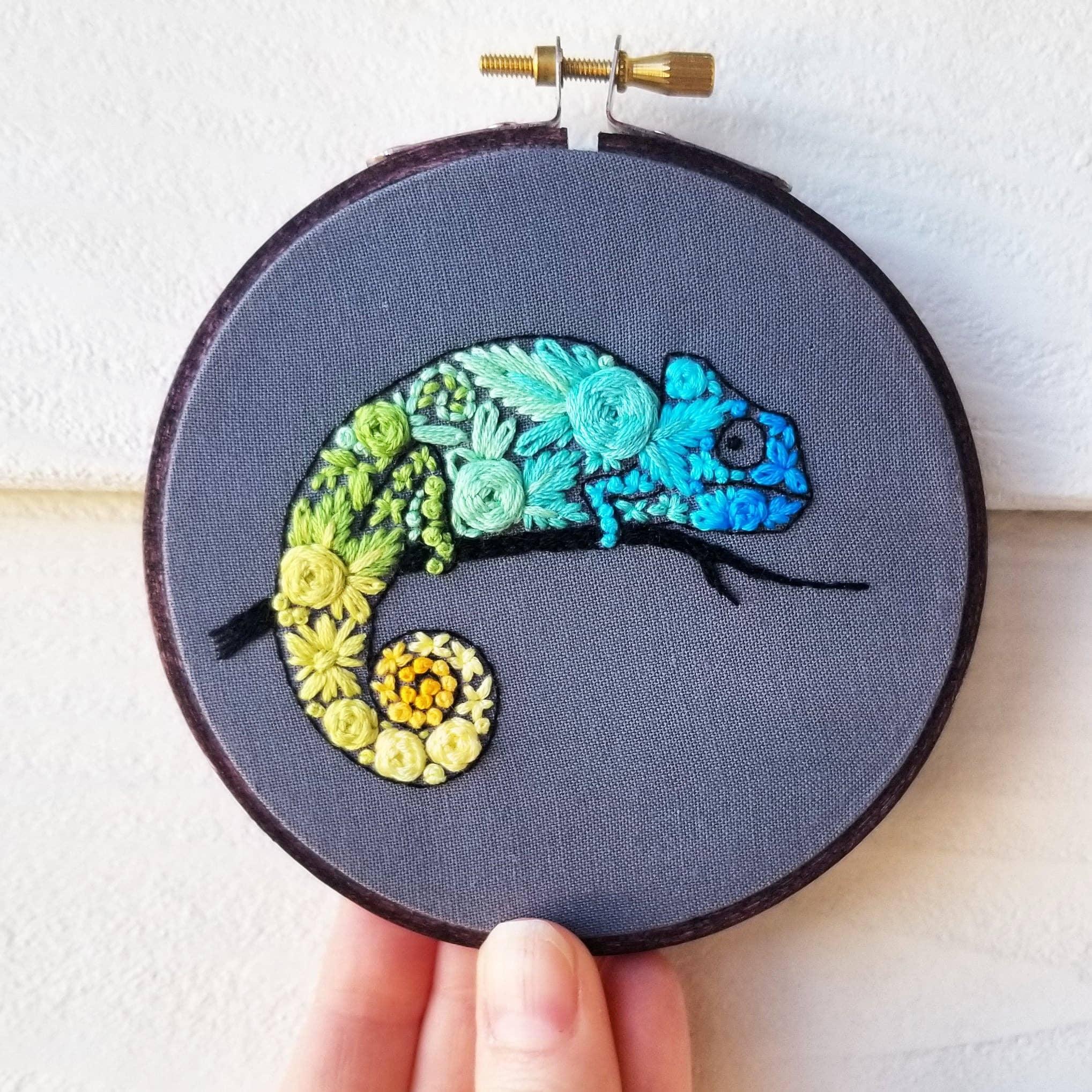 Chameleon Beginner Needlepoint Kit - Handcraft Harbor