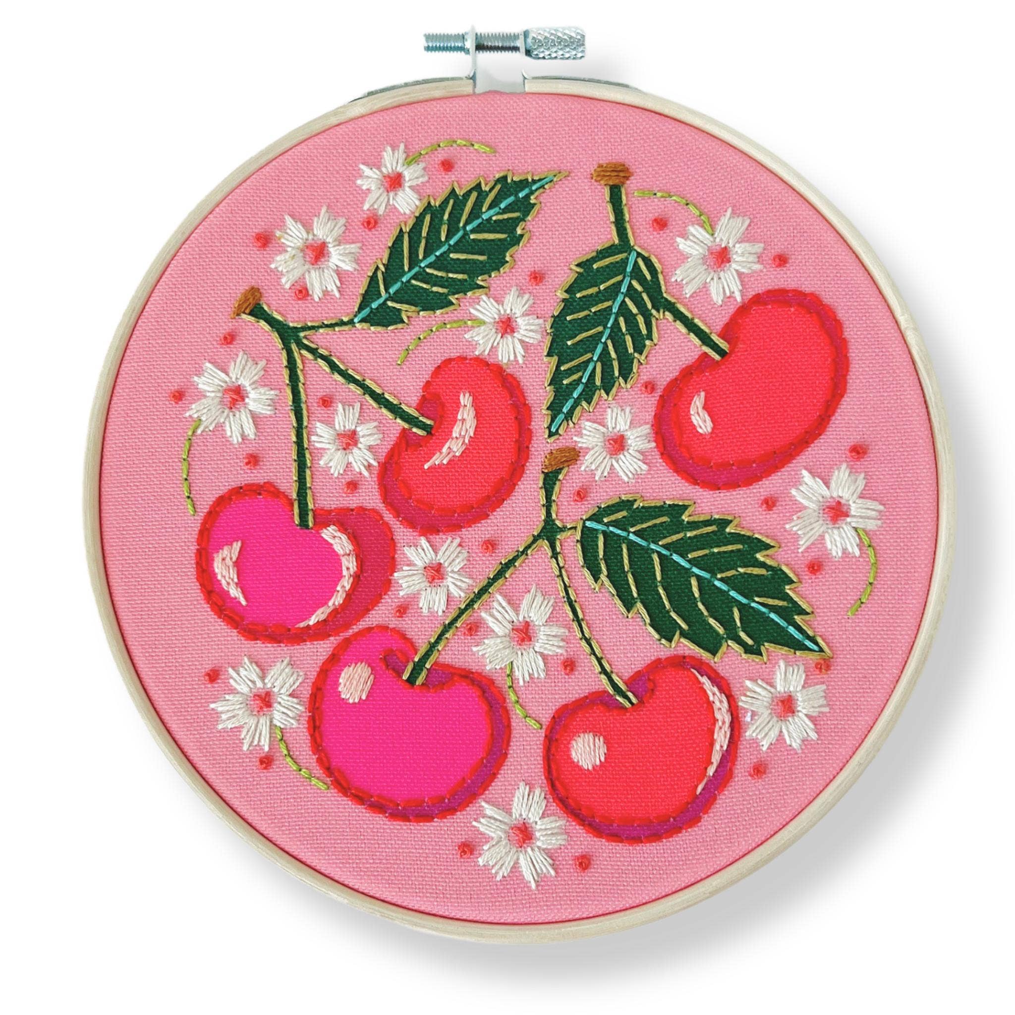 Cherries Embroidery Kit - Handcraft Harbor