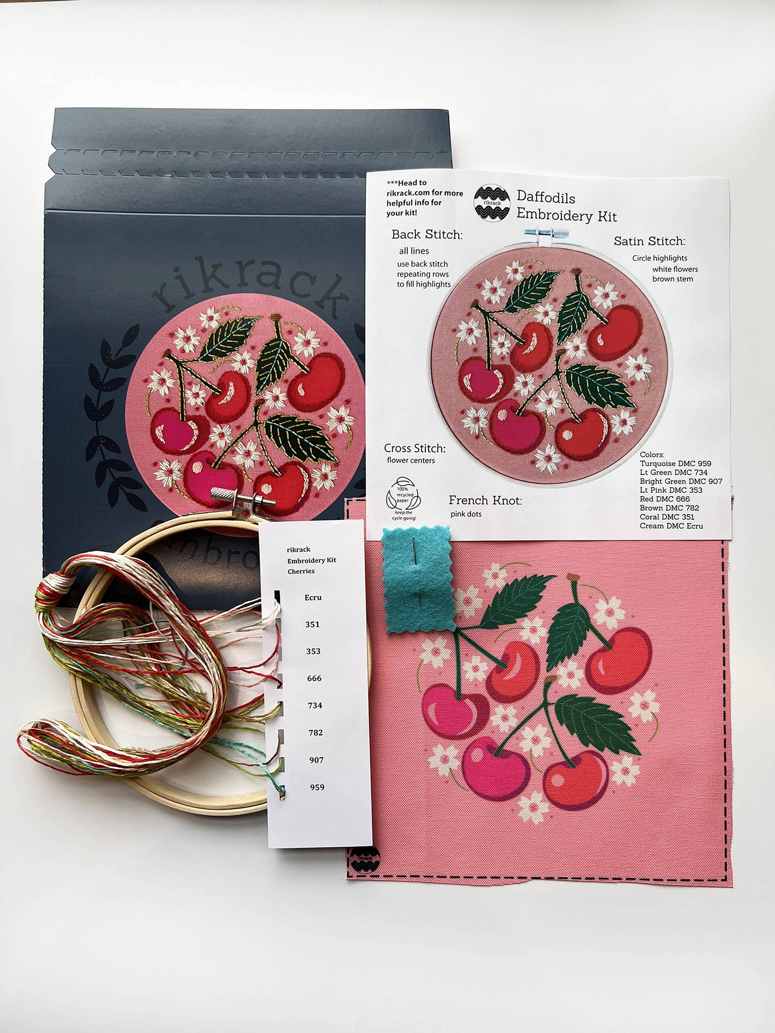 Cherries Embroidery Kit - Handcraft Harbor