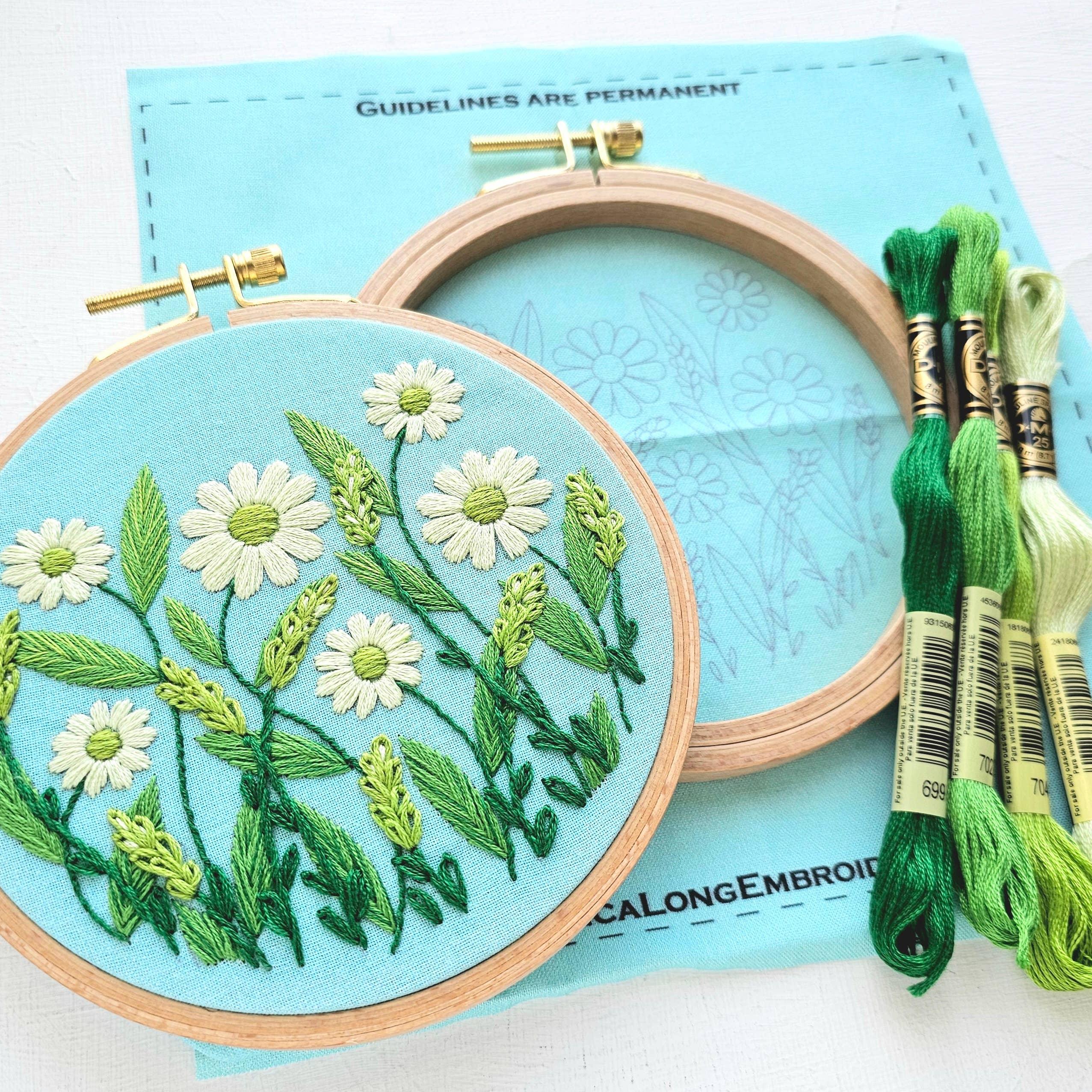 Daisy Field Beginner Embroidery Kit - Handcraft Harbor