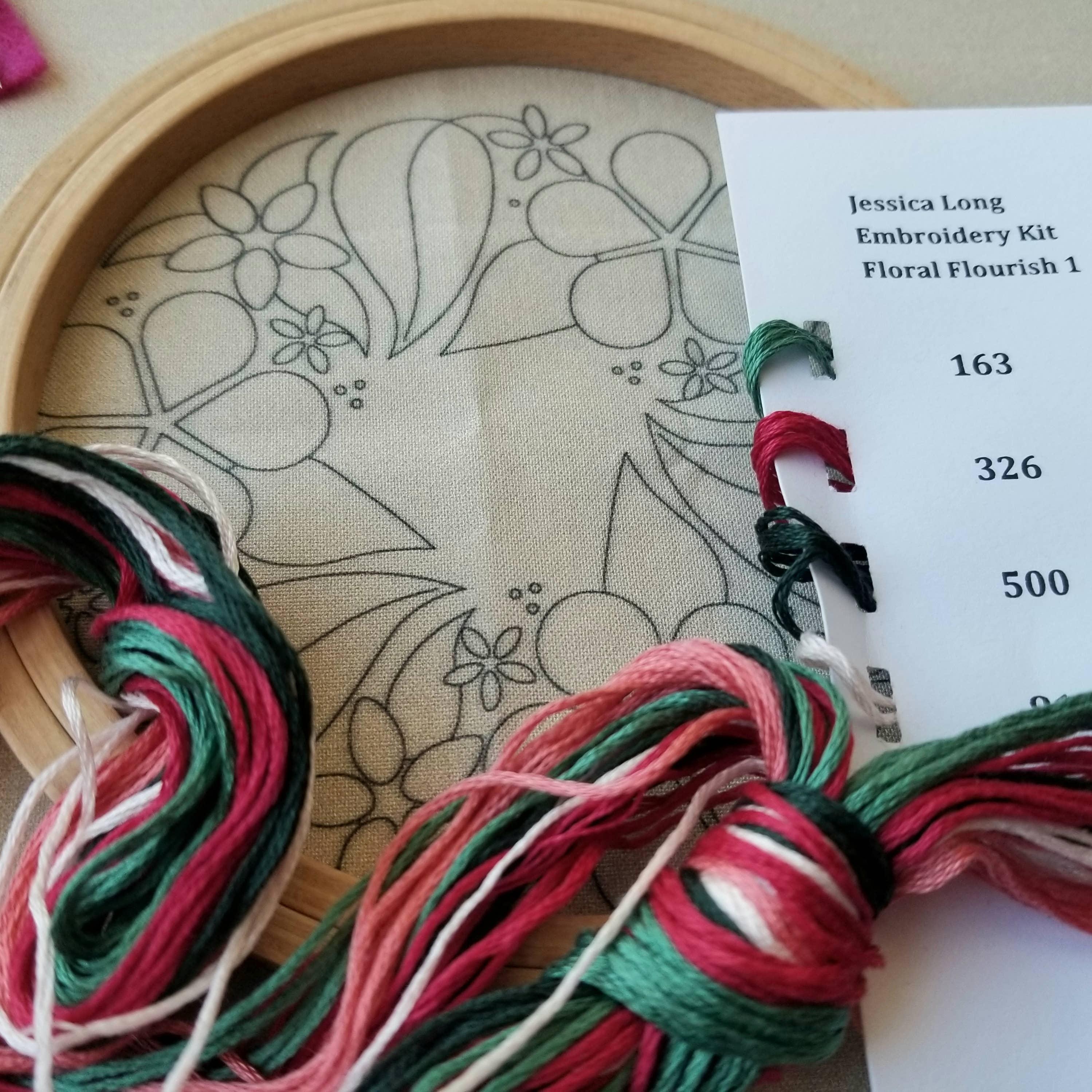 Floral Flourish Beginner Embroidery Kit - Handcraft Harbor