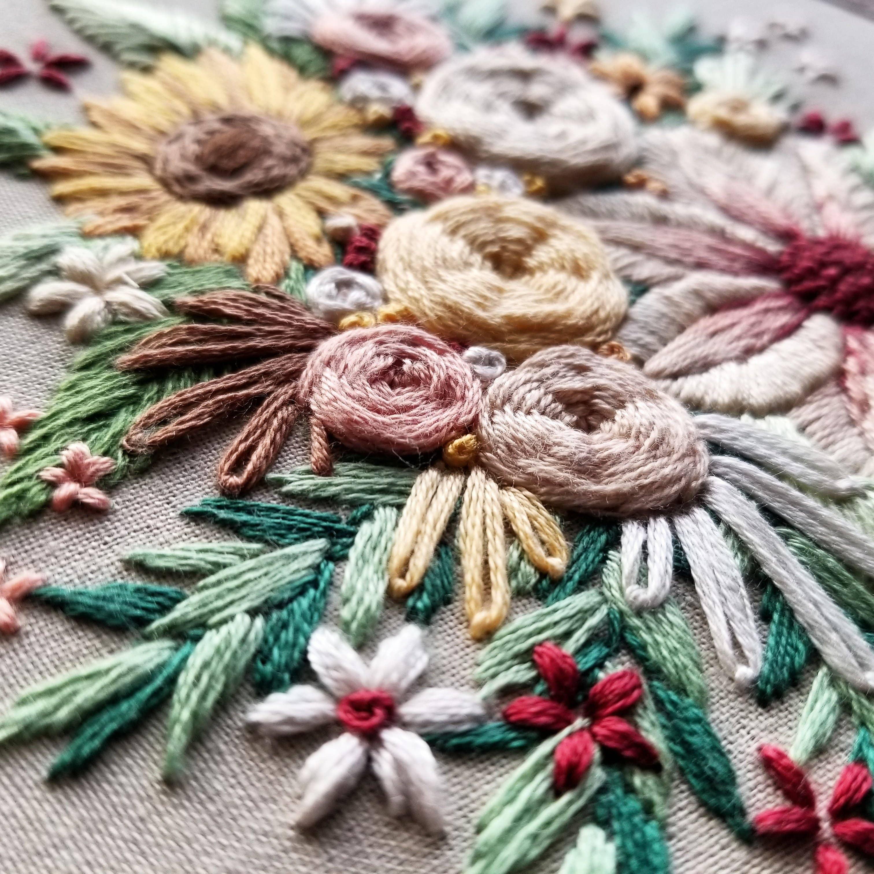 Floral Harvest Embroidery Kit - Handcraft Harbor