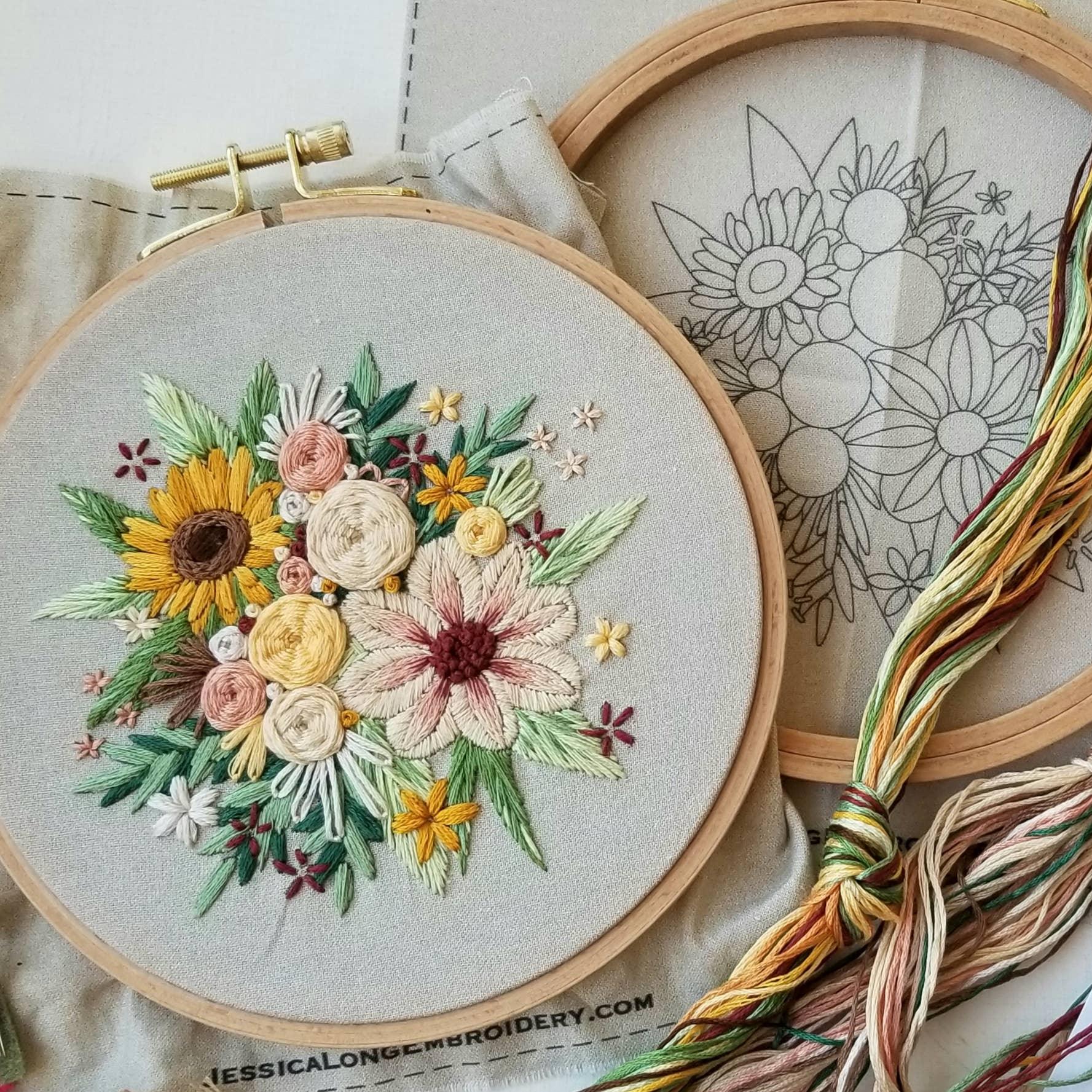Floral Harvest Embroidery Kit - Handcraft Harbor