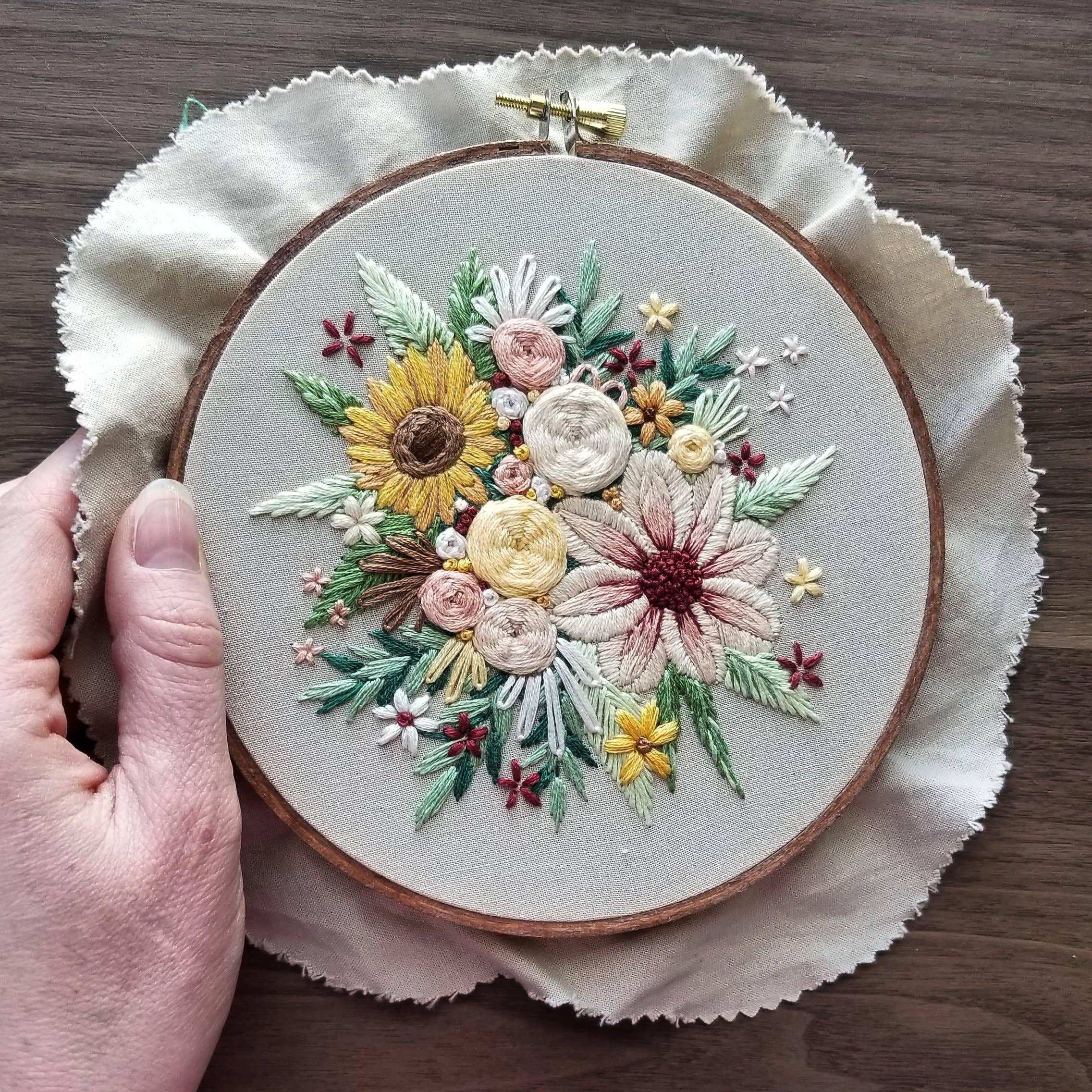 Floral Harvest Embroidery Kit - Handcraft Harbor