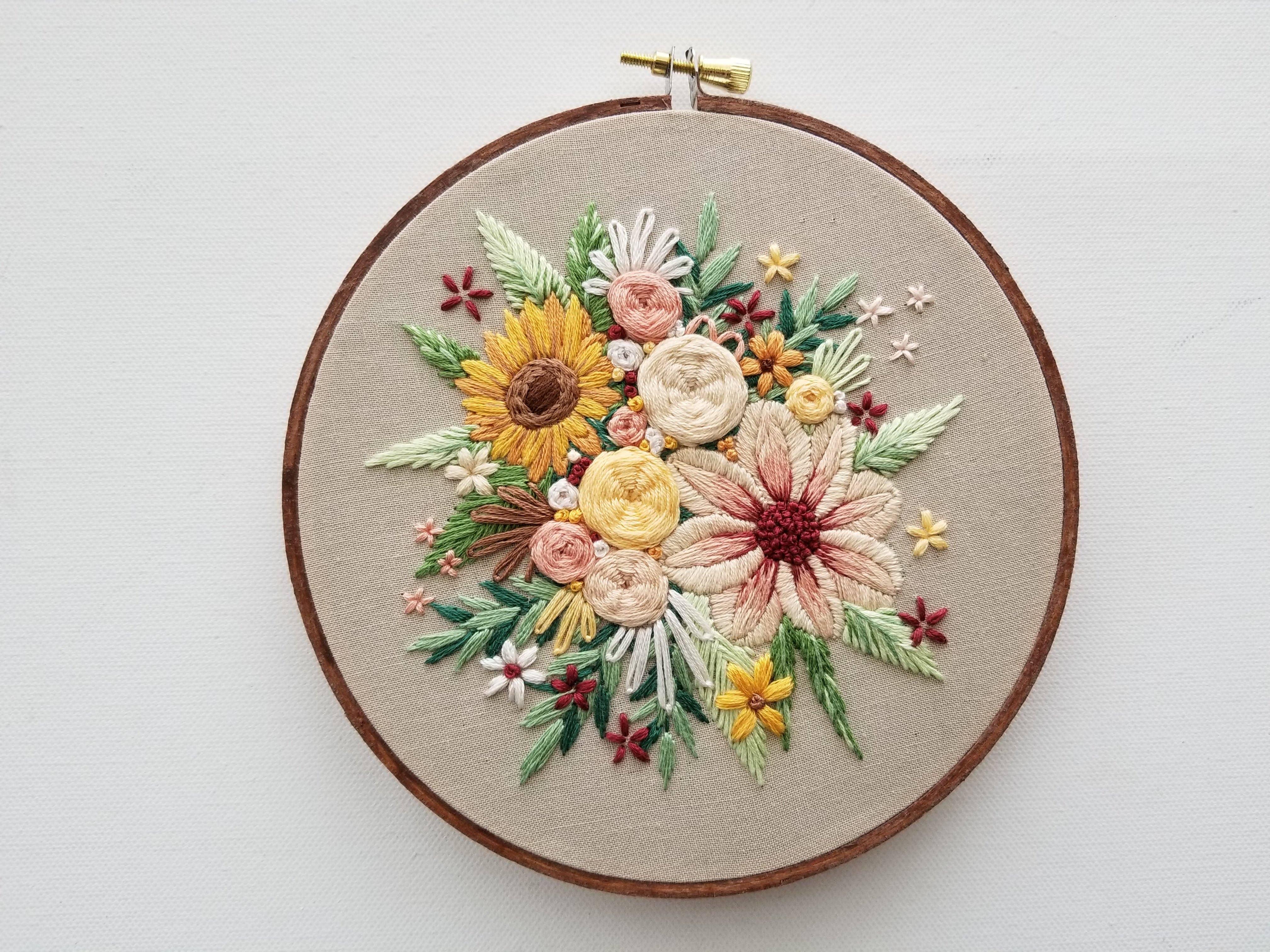 Floral Harvest Embroidery Kit - Handcraft Harbor