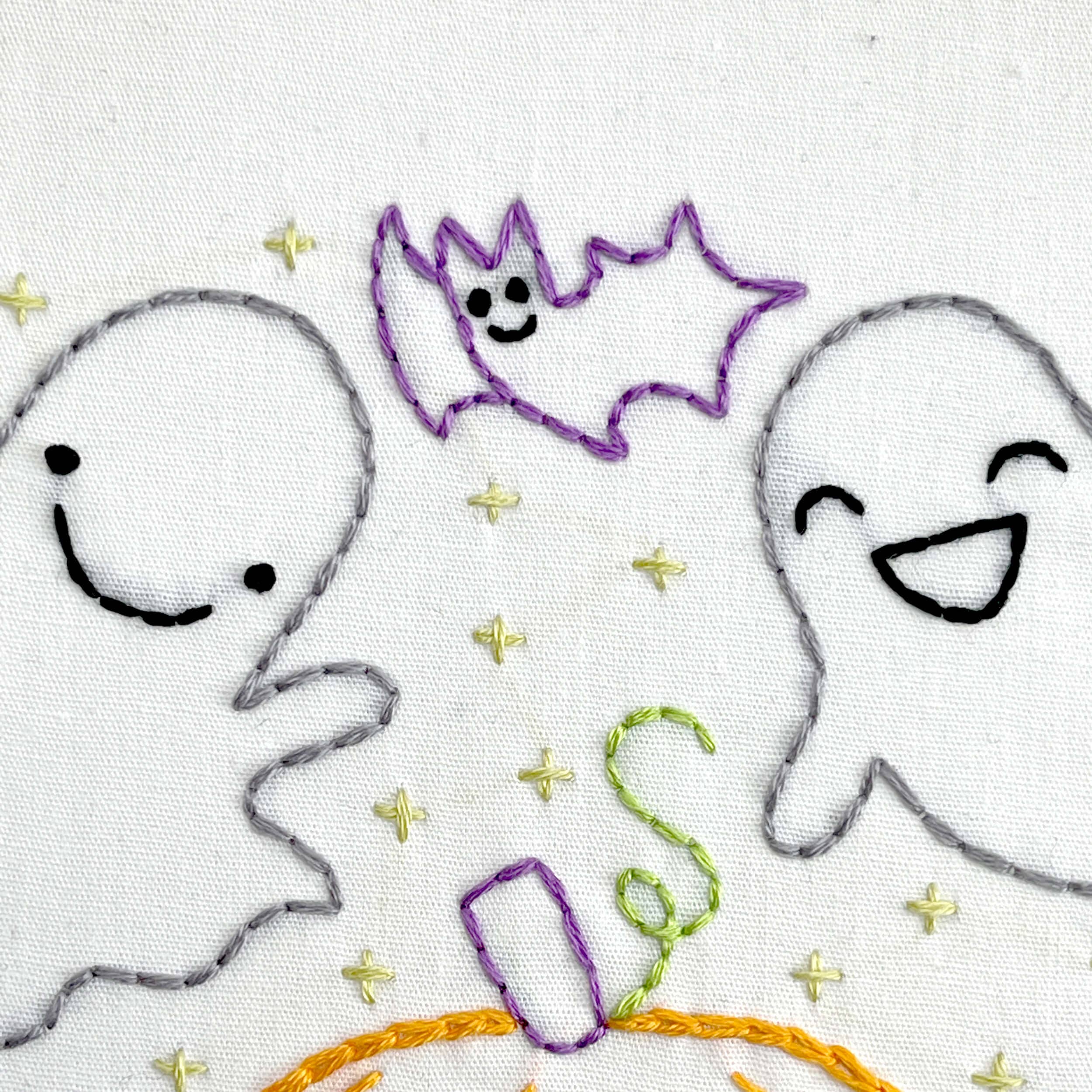 Ghost Friends 8" Embroidery Kit - Handcraft Harbor