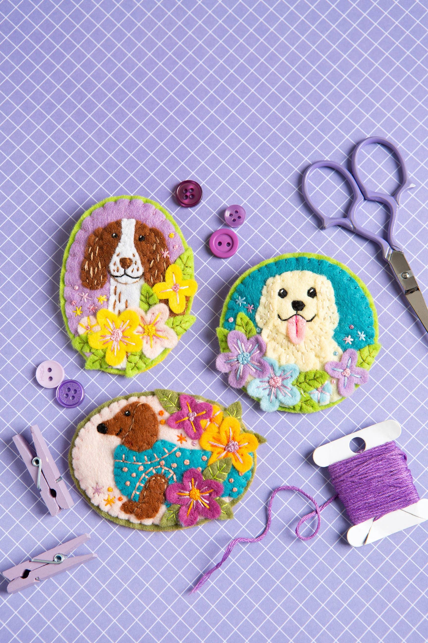 Golden Retriever Brooch Felt Craft Kit - Handcraft Harbor