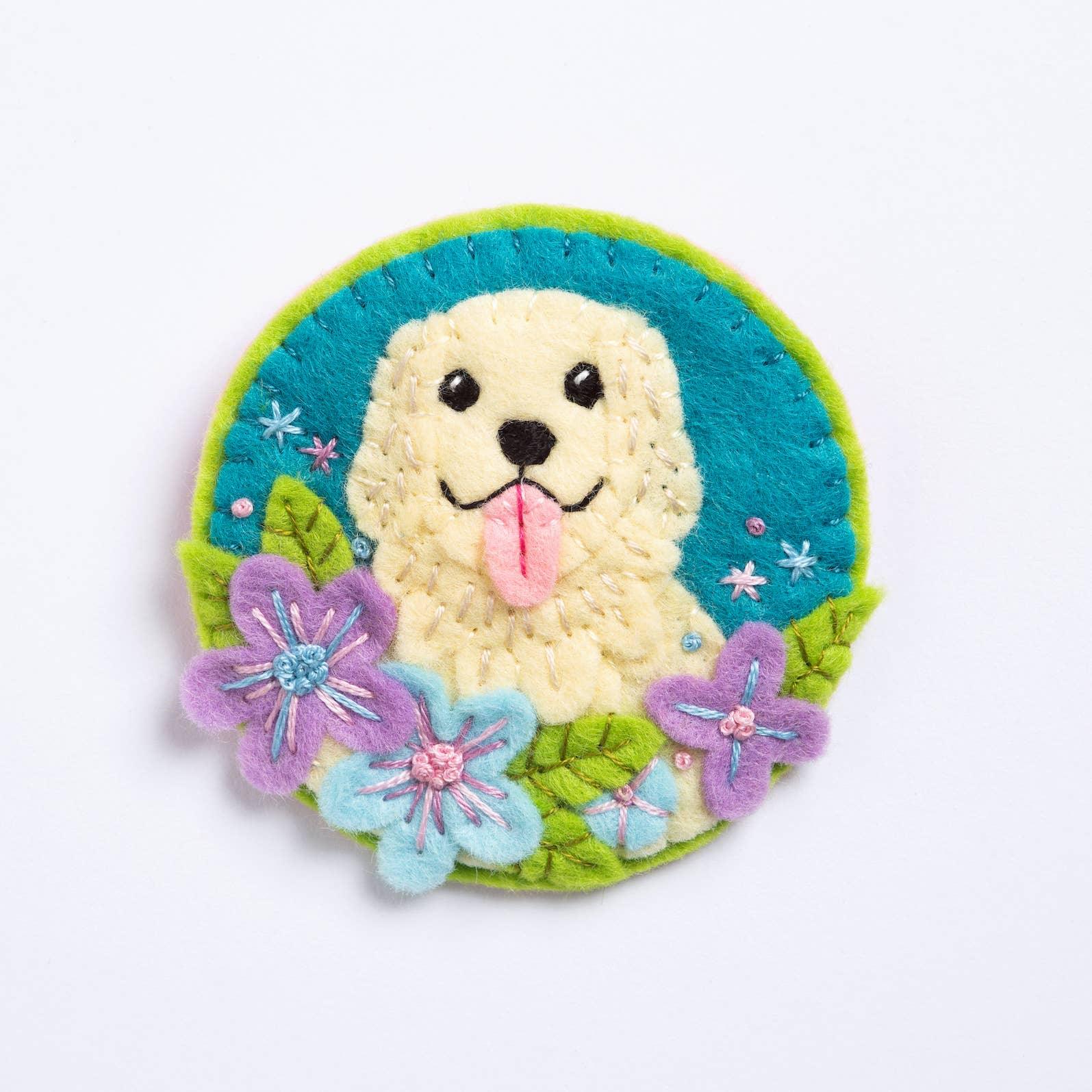 Golden Retriever Brooch Felt Craft Kit - Handcraft Harbor