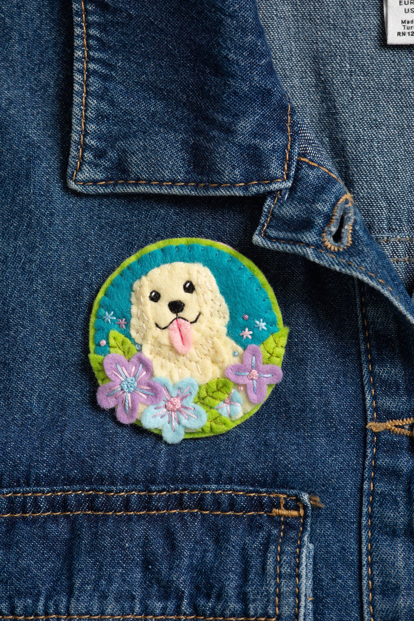 Golden Retriever Brooch Felt Craft Kit - Handcraft Harbor