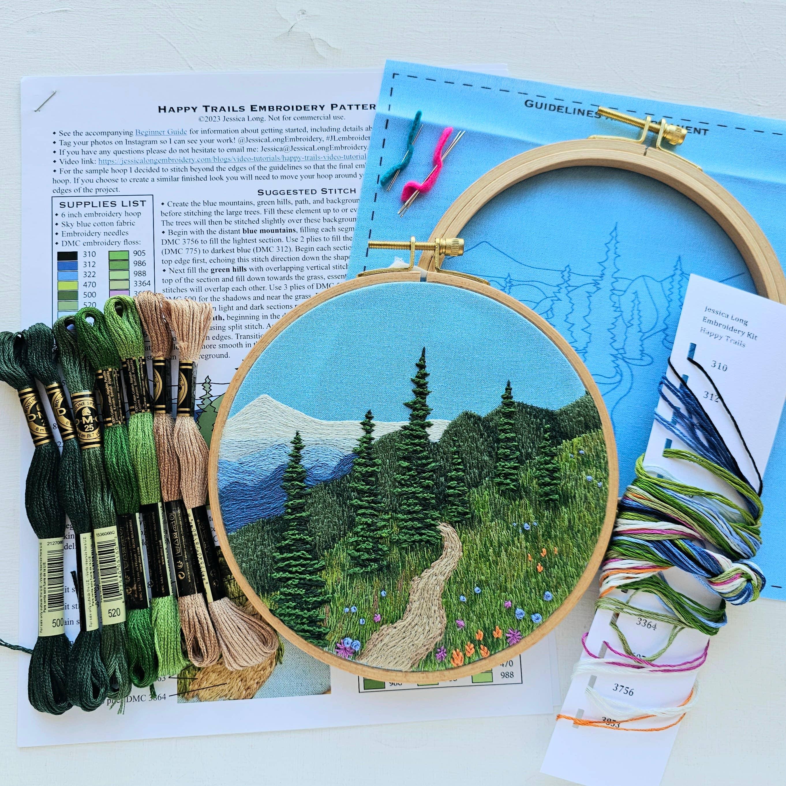 "Happy Trails" Landscape Embroidery Kit - Handcraft Harbor