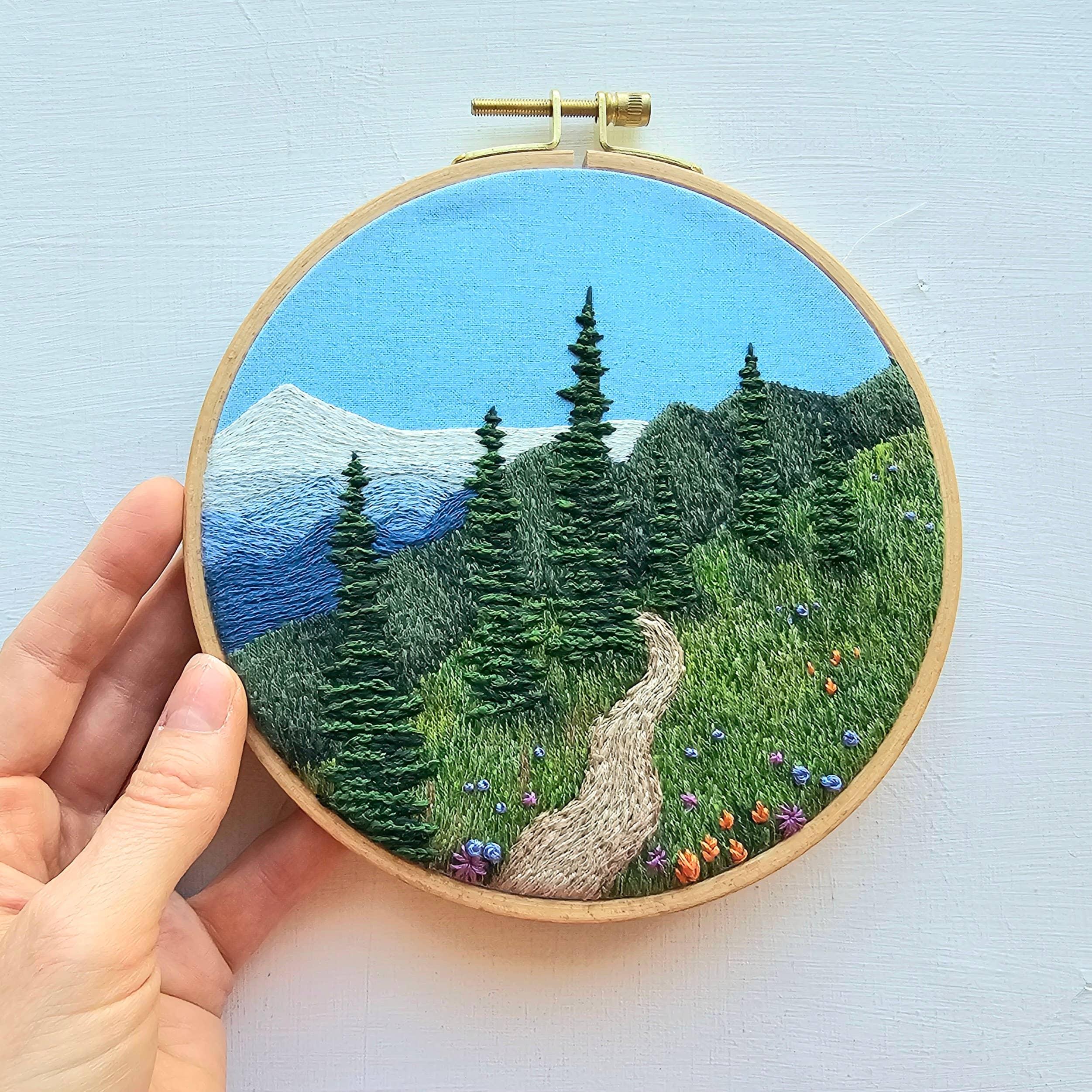 "Happy Trails" Landscape Embroidery Kit - Handcraft Harbor