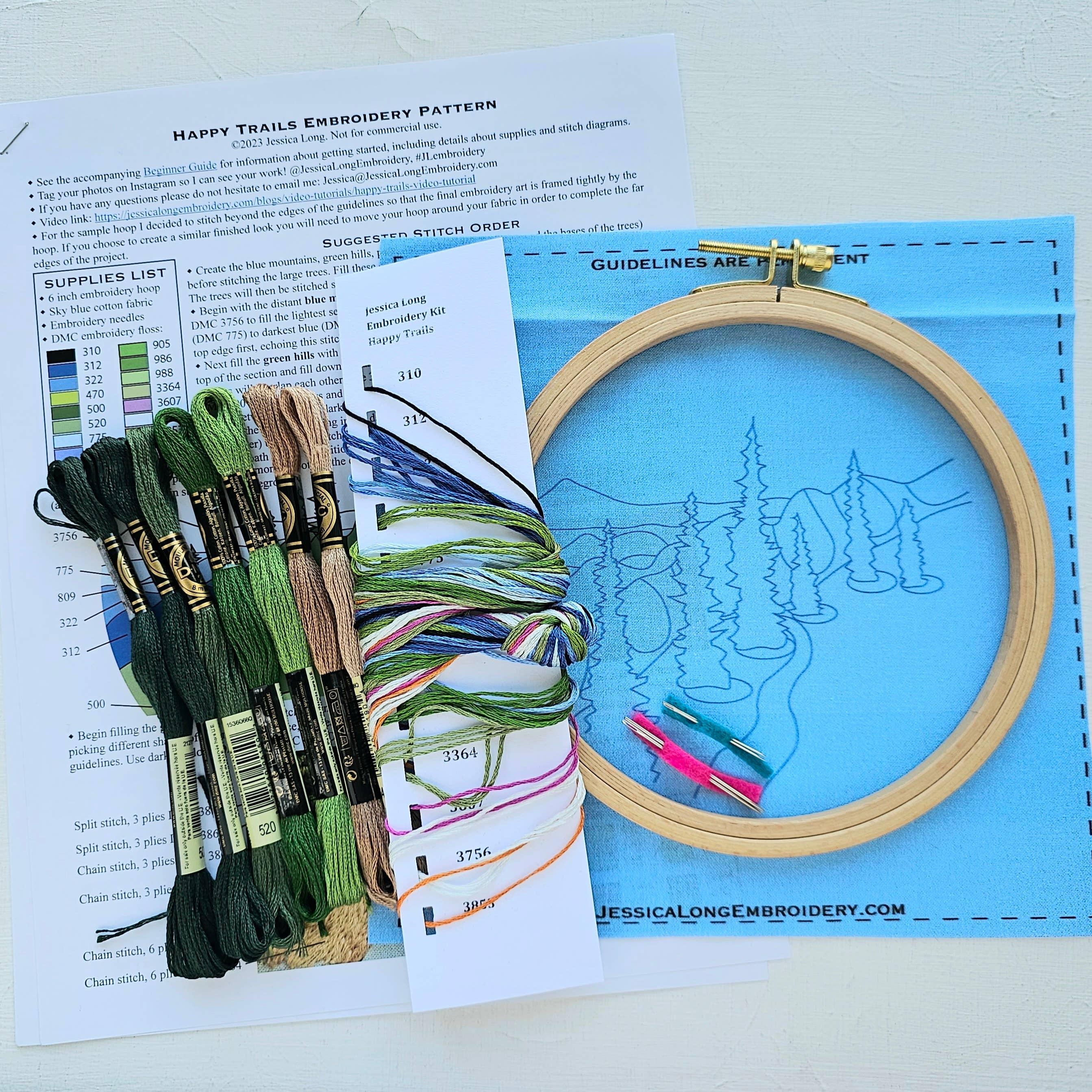 "Happy Trails" Landscape Embroidery Kit - Handcraft Harbor