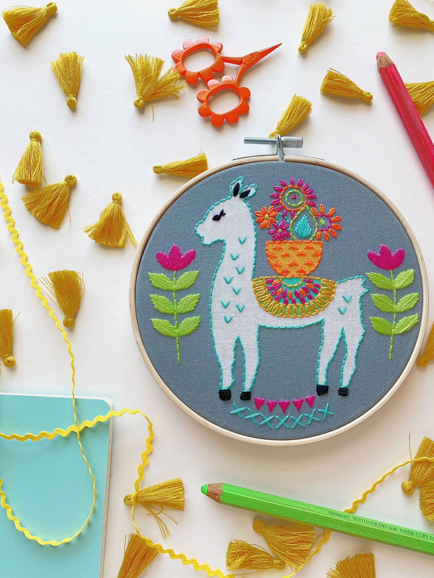 Llama Embroidery Kit - Handcraft Harbor