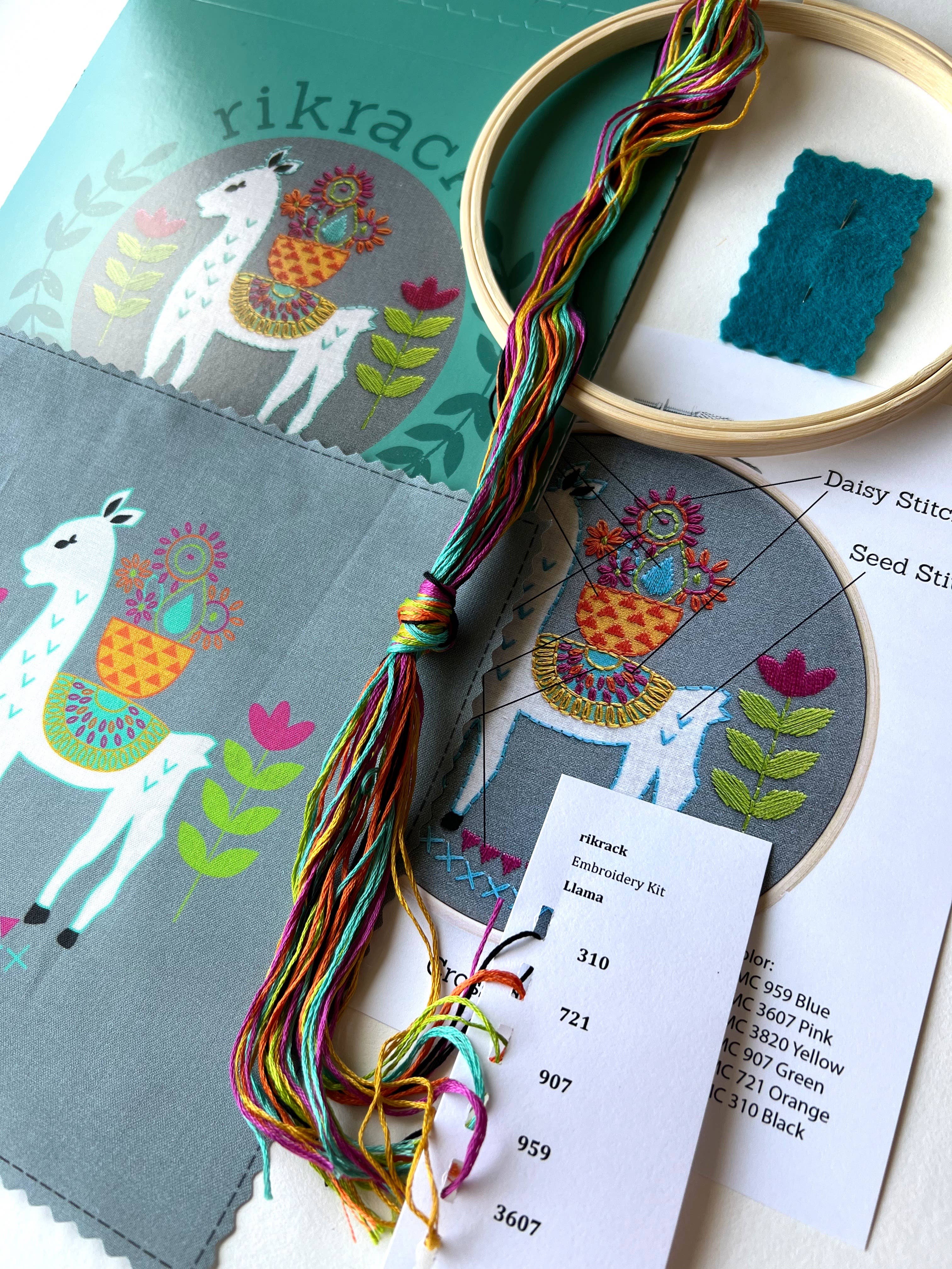 Llama Embroidery Kit - Handcraft Harbor