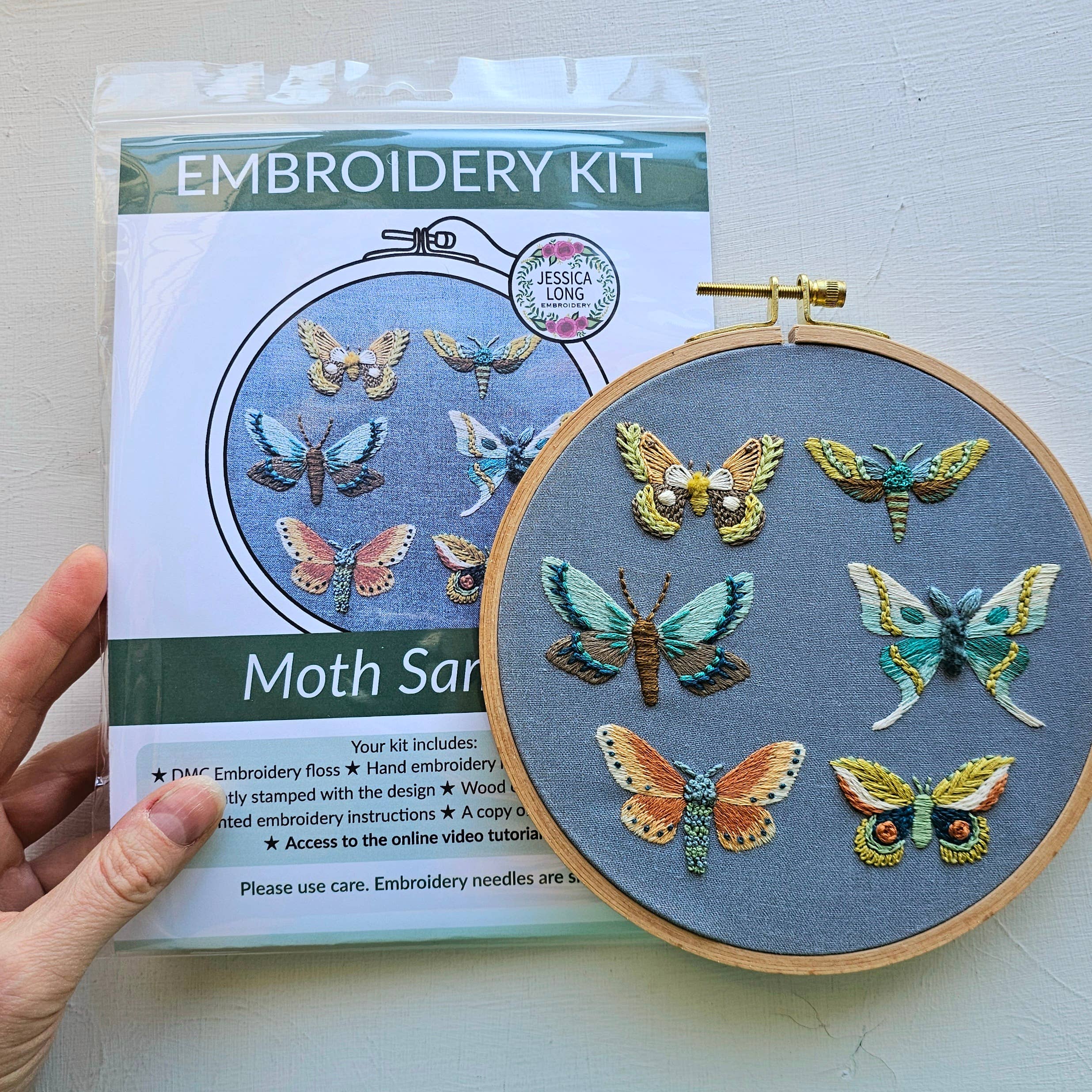 Moth Sampler Embroidery Kit - Handcraft Harbor