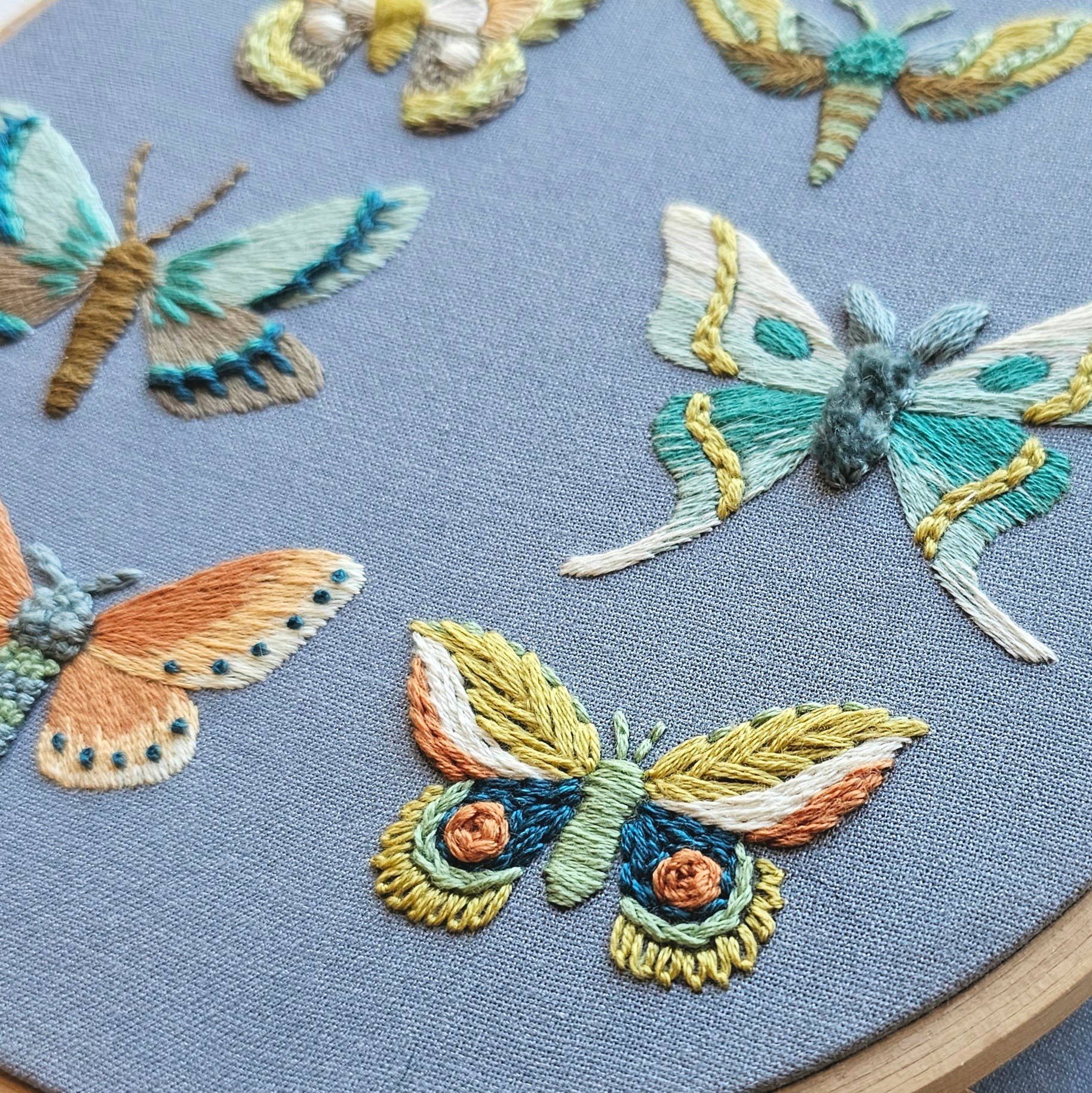 Moth Sampler Embroidery Kit - Handcraft Harbor