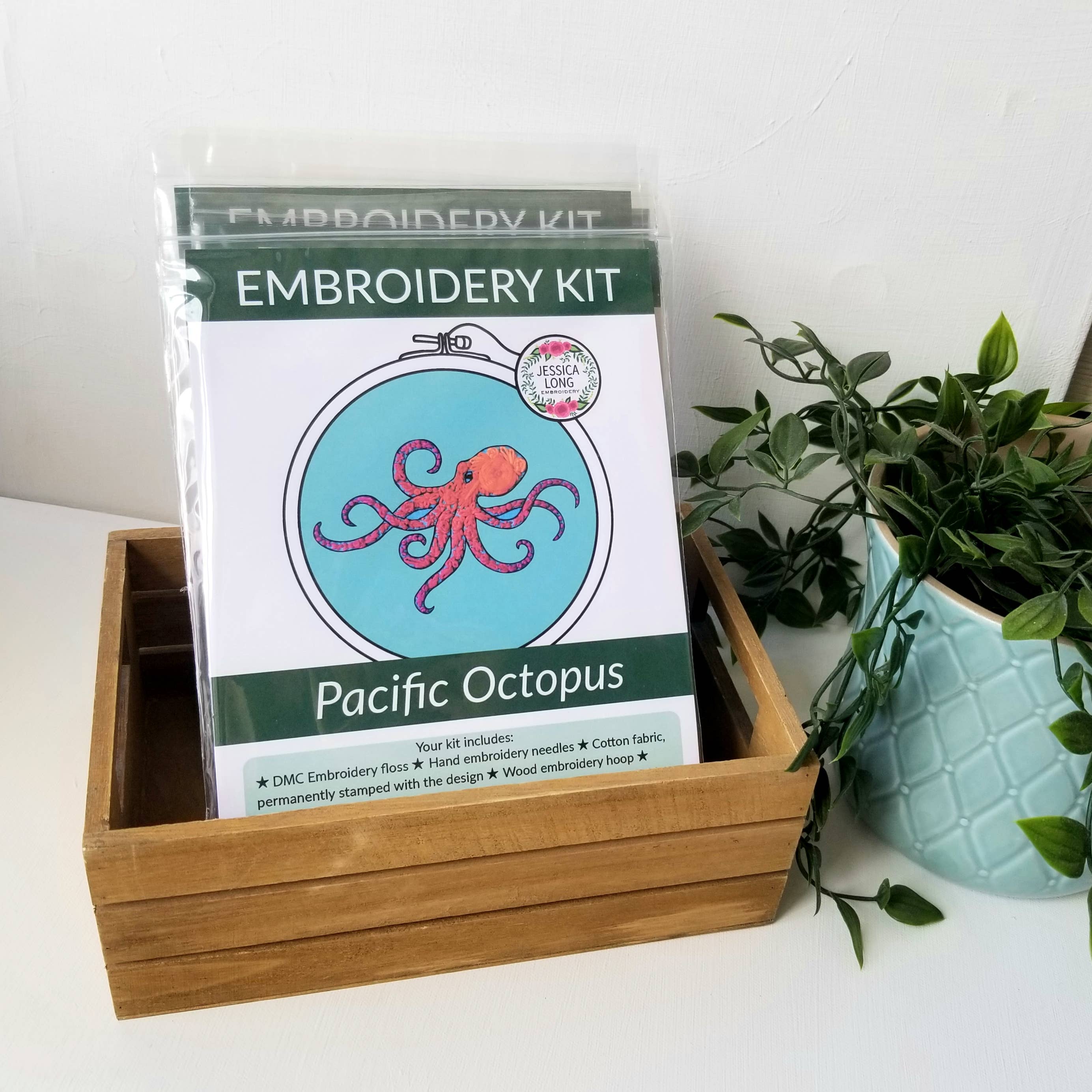 Pacific Octopus Embroidery Kit - Handcraft Harbor