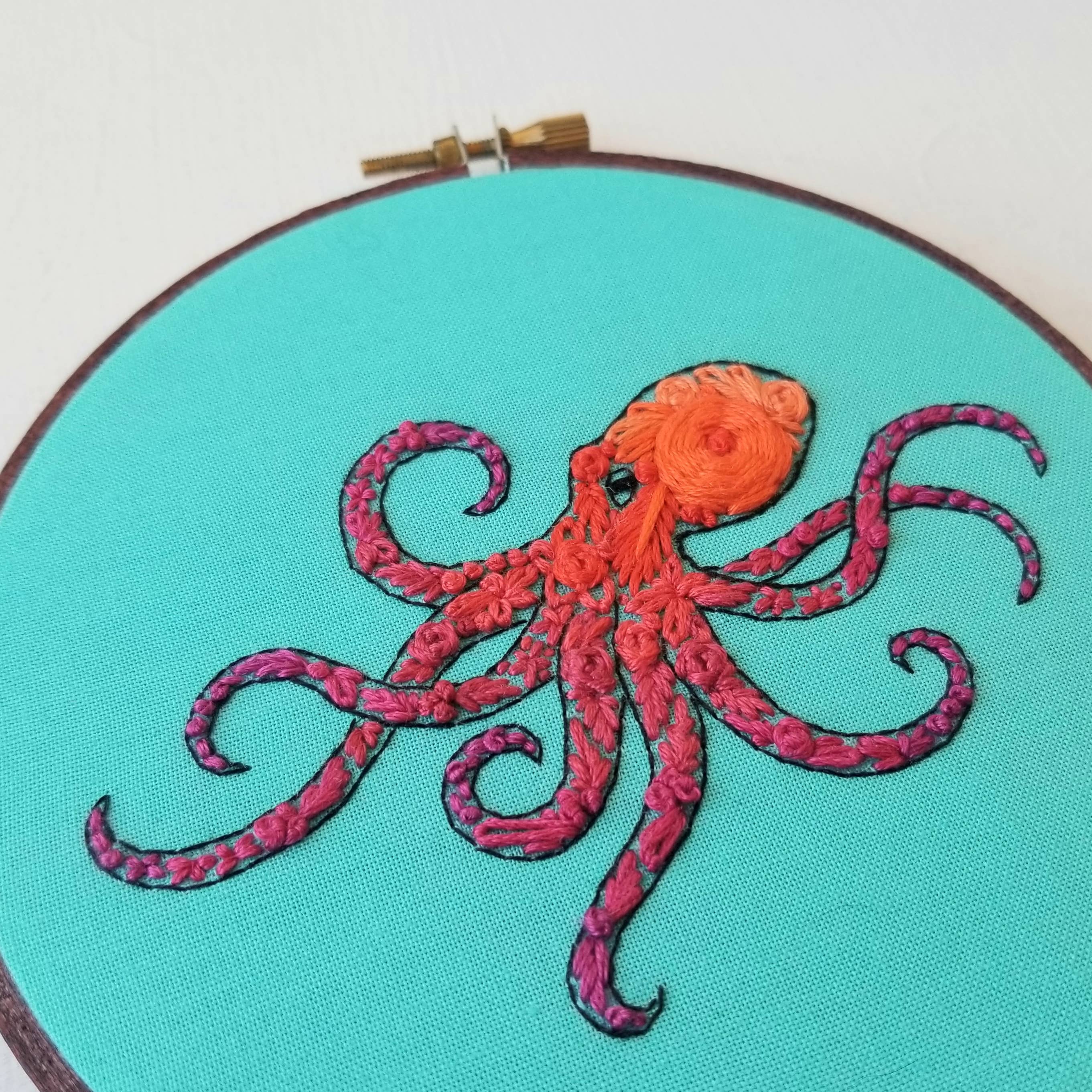 Pacific Octopus Embroidery Kit - Handcraft Harbor