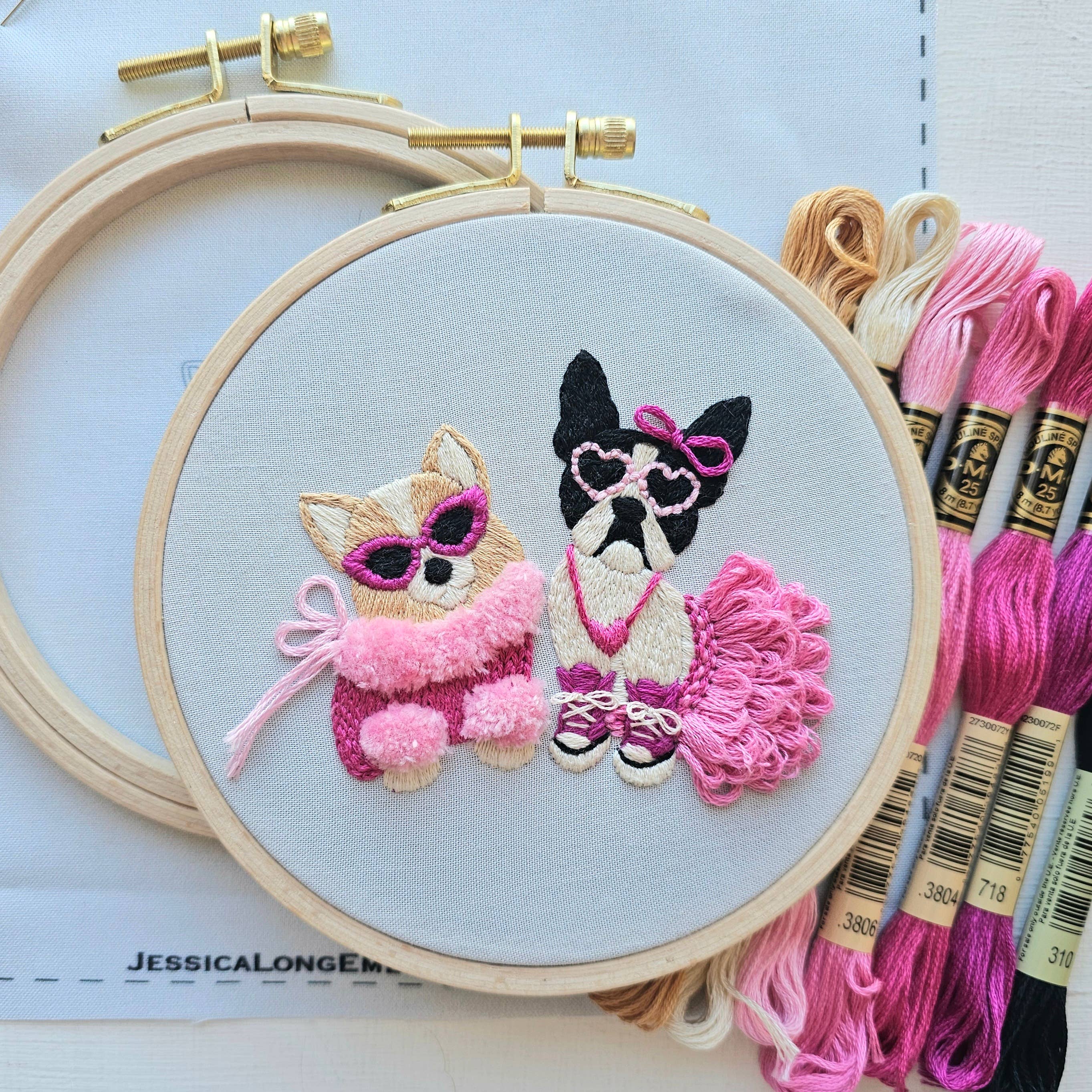 Pawty Time Embroidery Kit - Handcraft Harbor