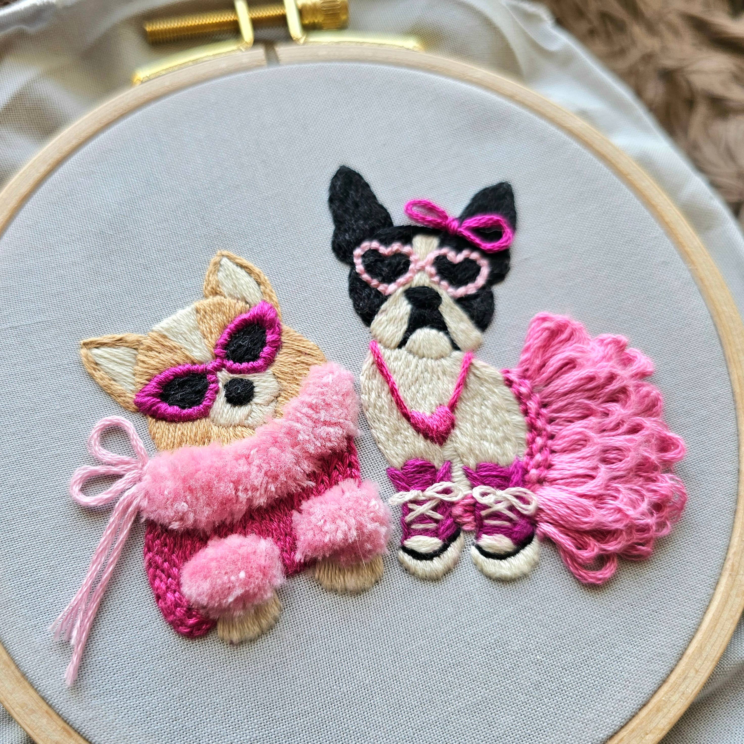 Pawty Time Embroidery Kit - Handcraft Harbor