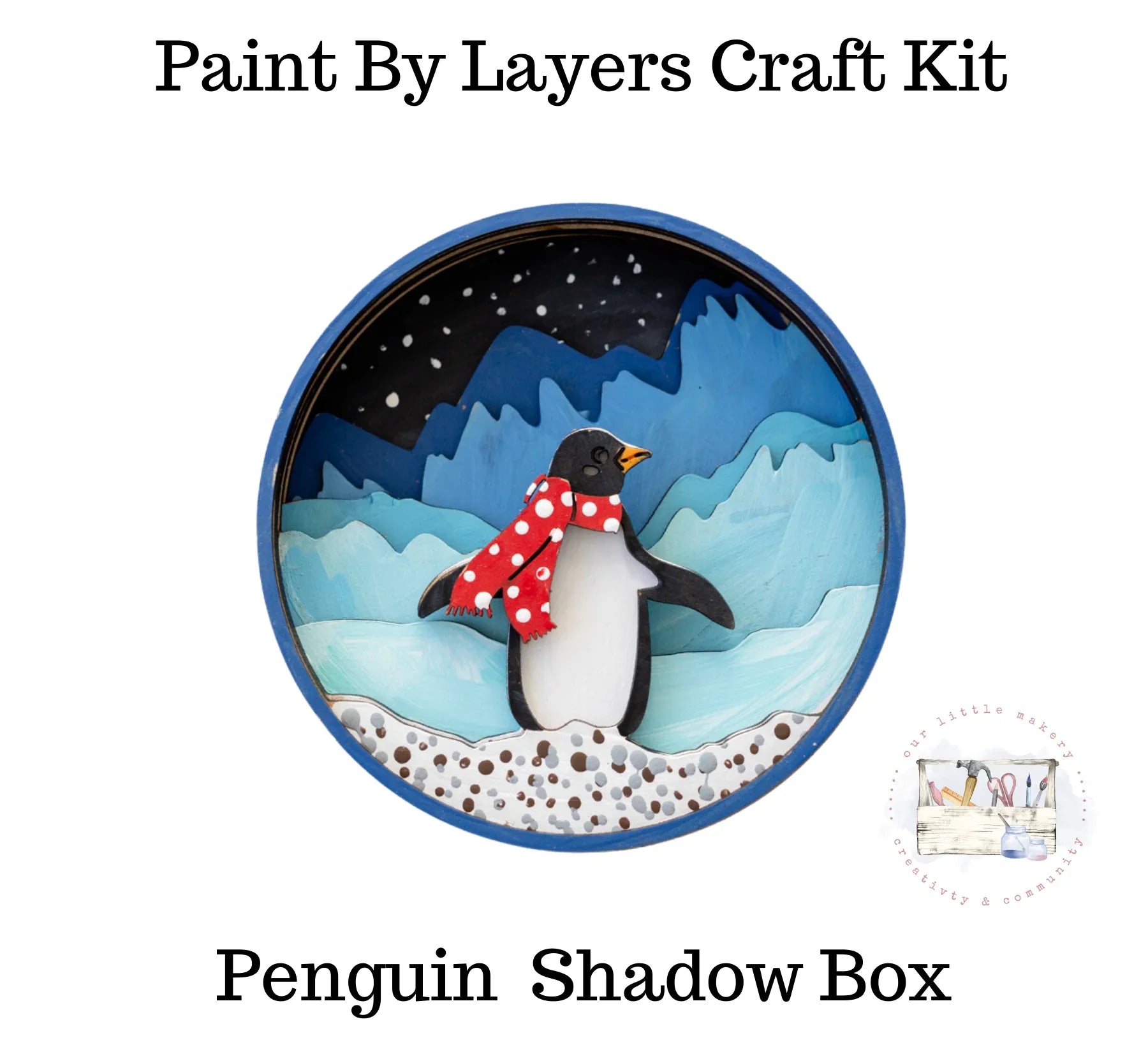 Penguin Shadow Box Kit - Handcraft Harbor