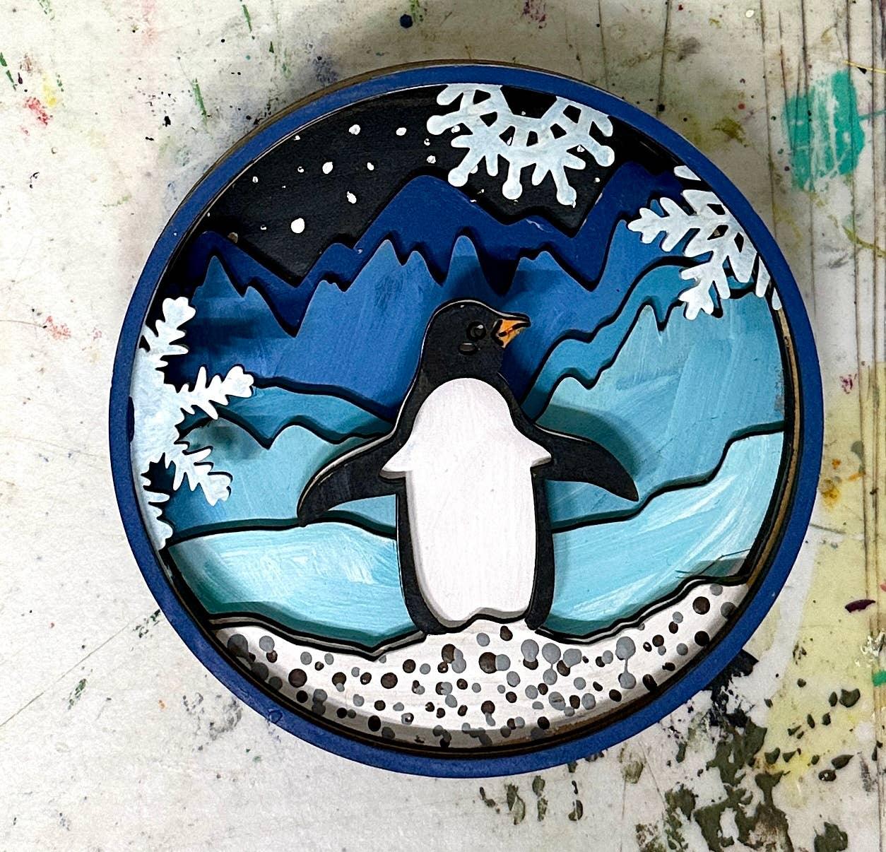 Penguin Shadow Box Kit - Handcraft Harbor