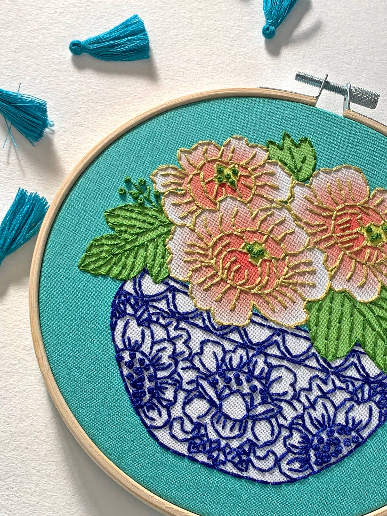 Peony Embroidery Kit - Handcraft Harbor