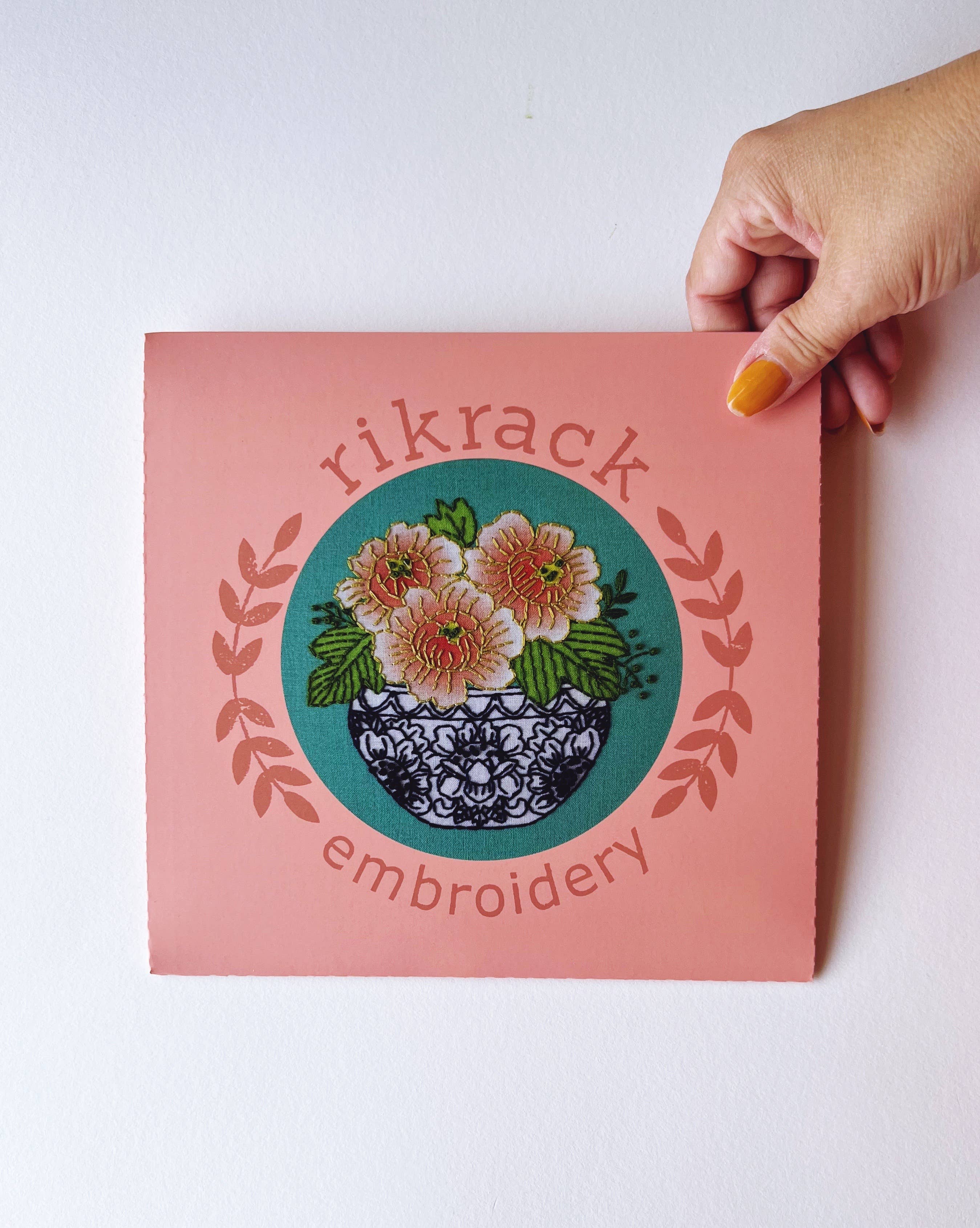 Peony Embroidery Kit - Handcraft Harbor