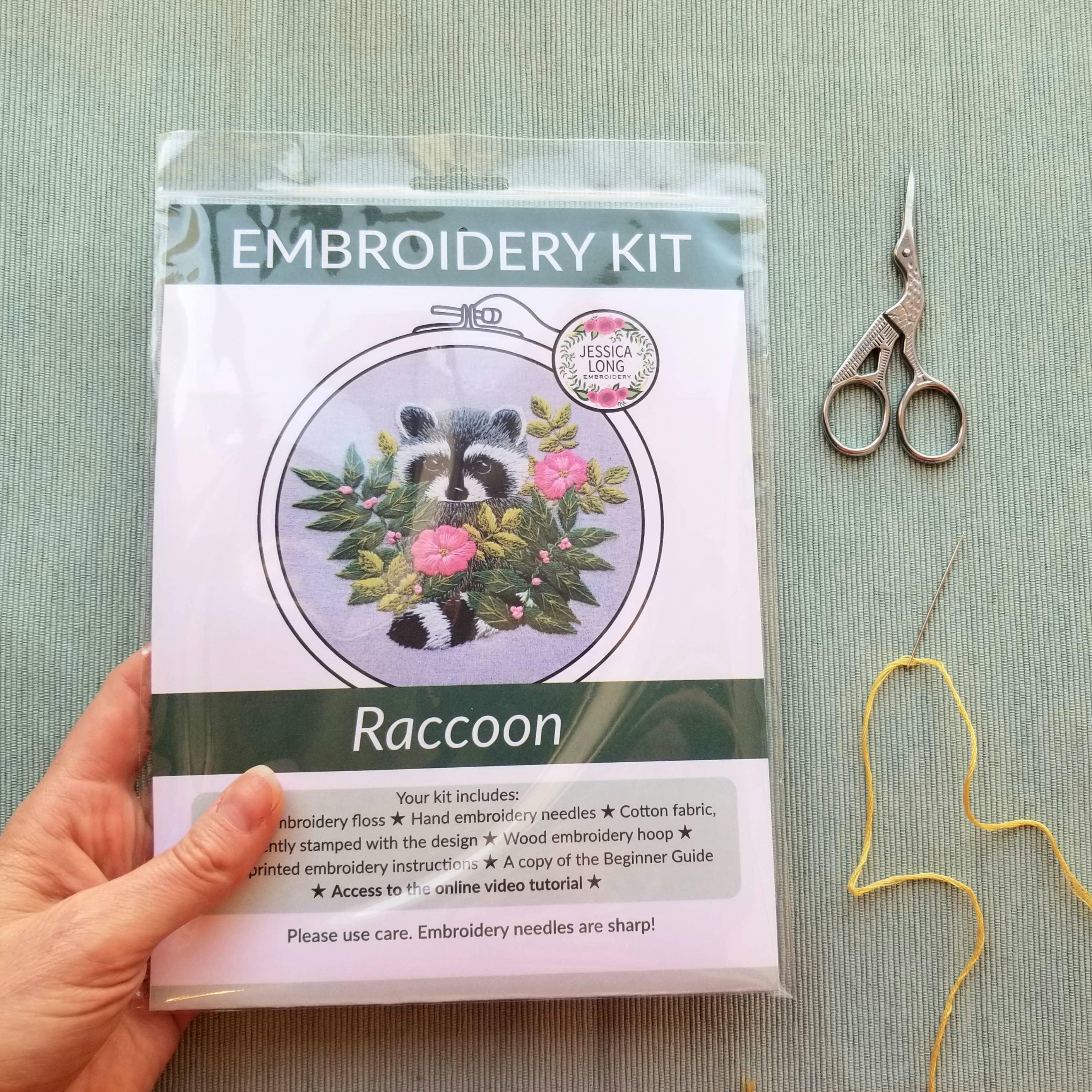 Raccoon Hand Embroidery Kit - Handcraft Harbor