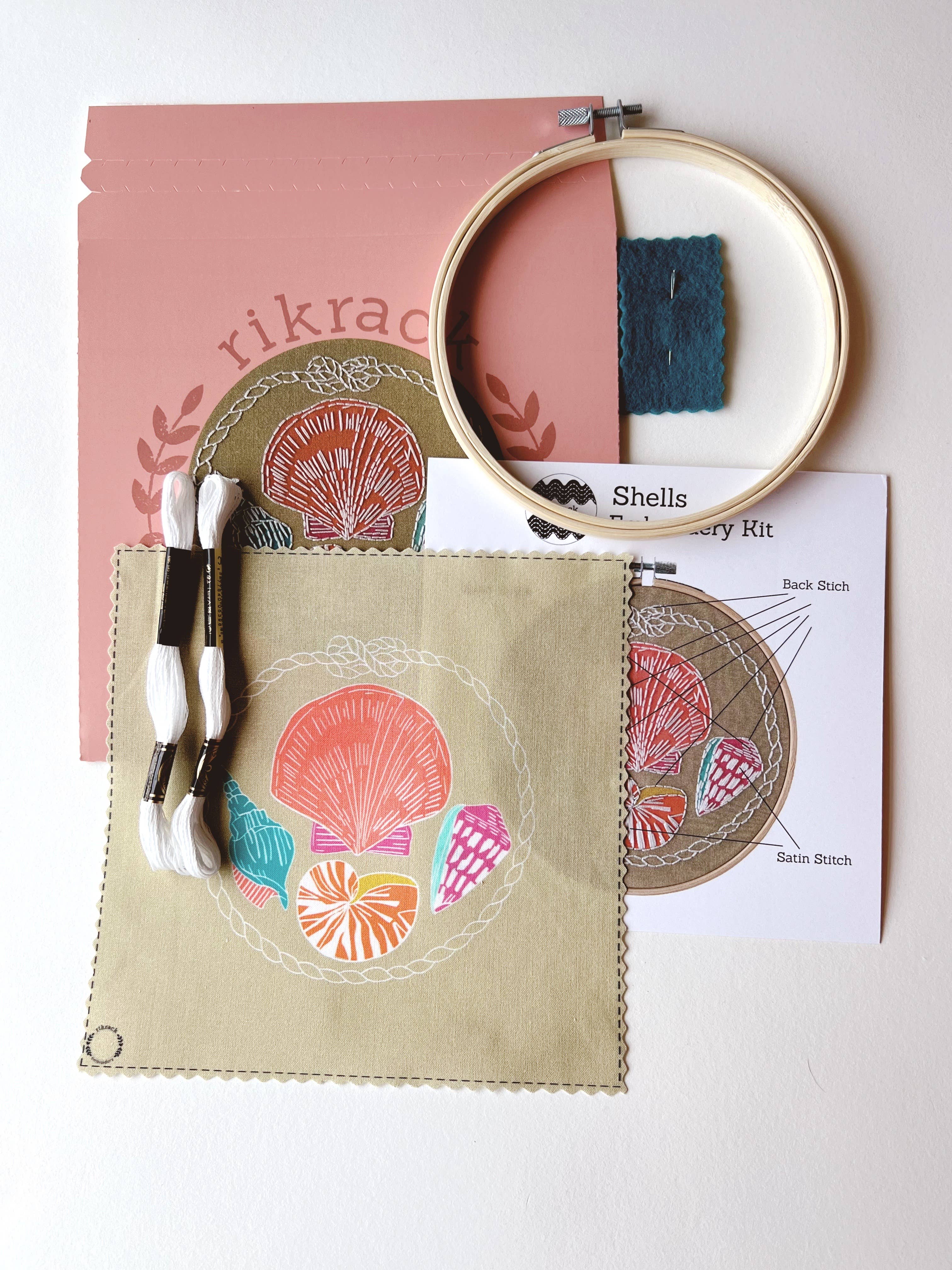 Shells Embroidery Kit - Handcraft Harbor