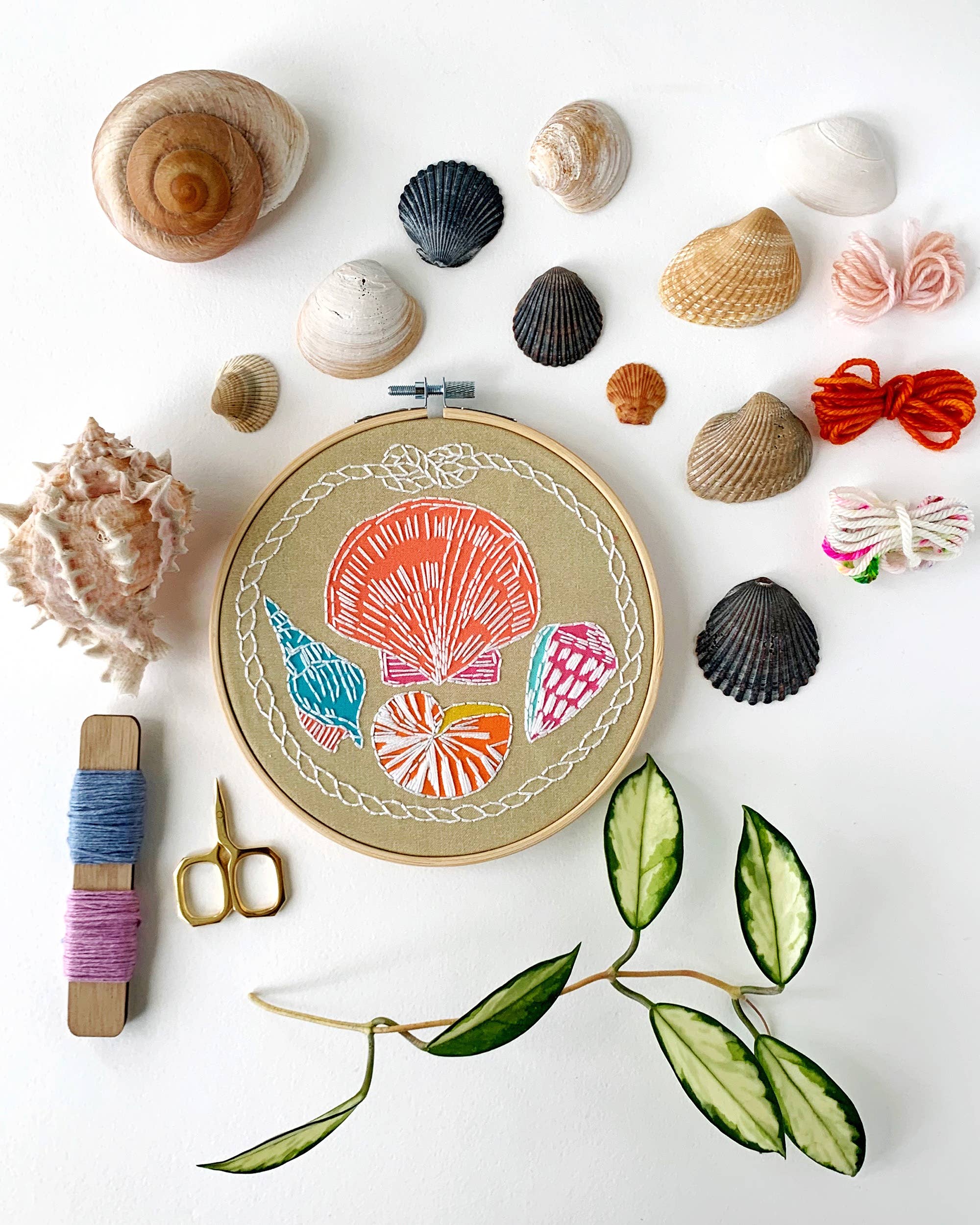 Shells Embroidery Kit - Handcraft Harbor