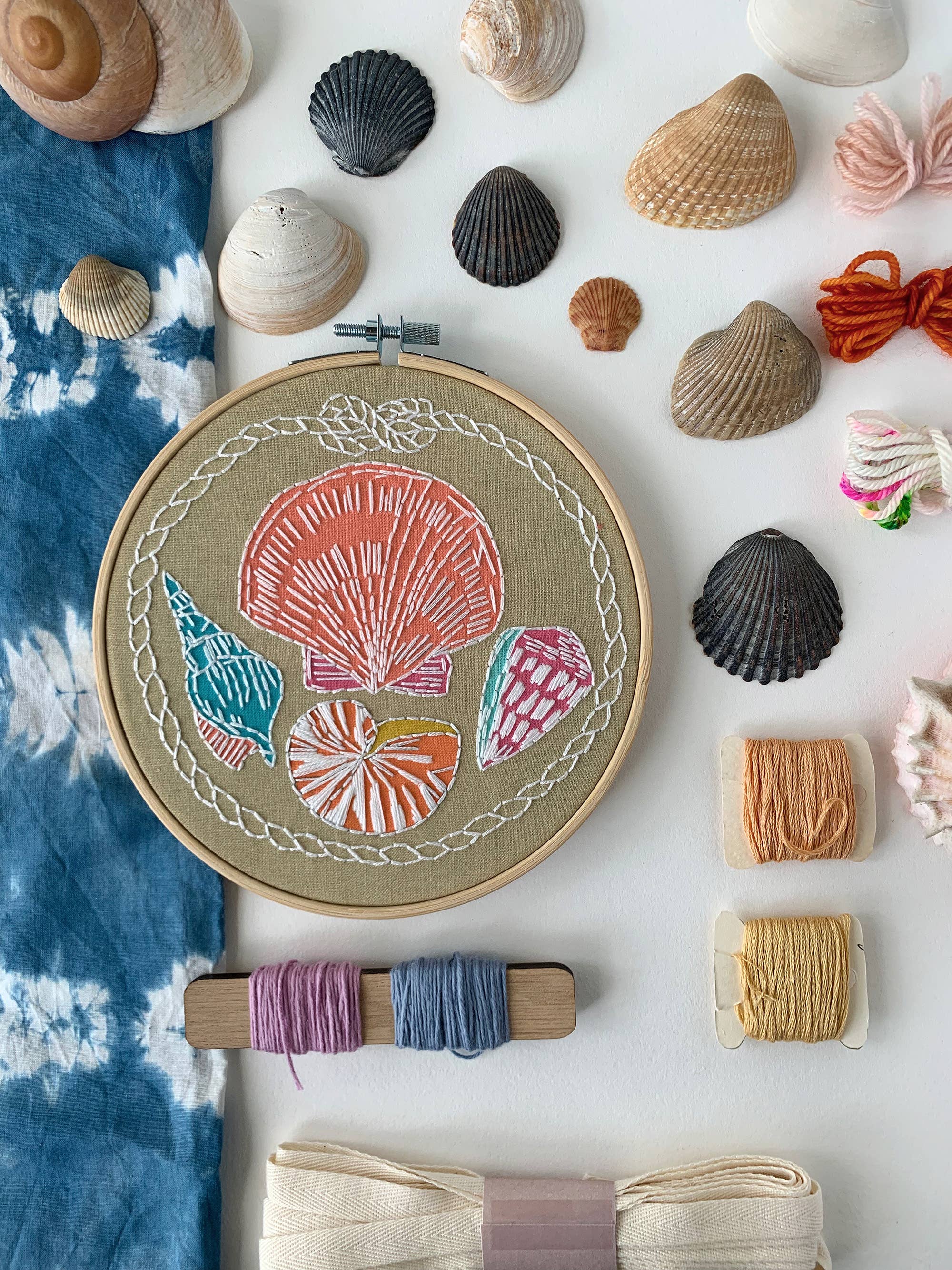 Shells Embroidery Kit - Handcraft Harbor