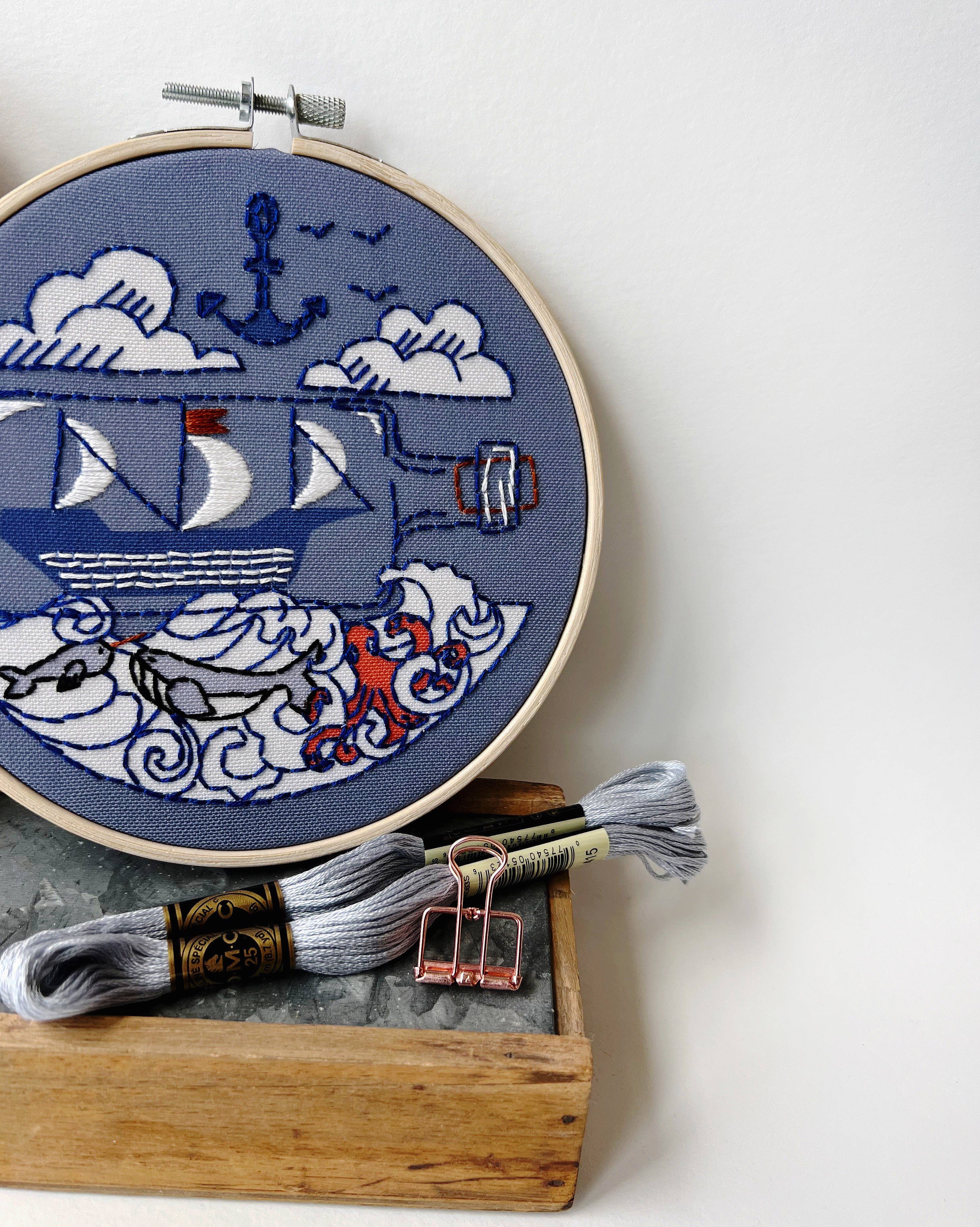 Ship Embroidery Kit - Handcraft Harbor