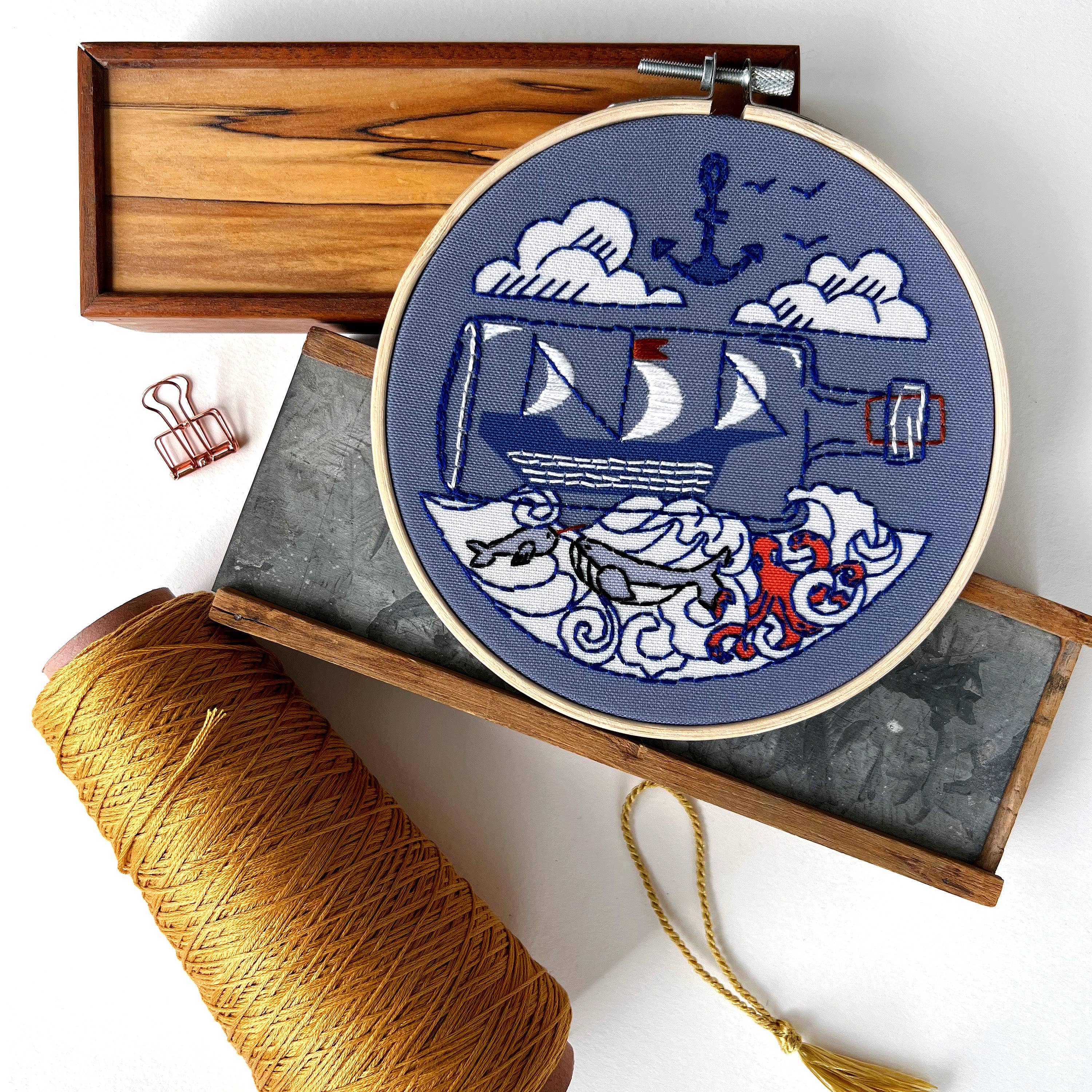 Ship Embroidery Kit - Handcraft Harbor