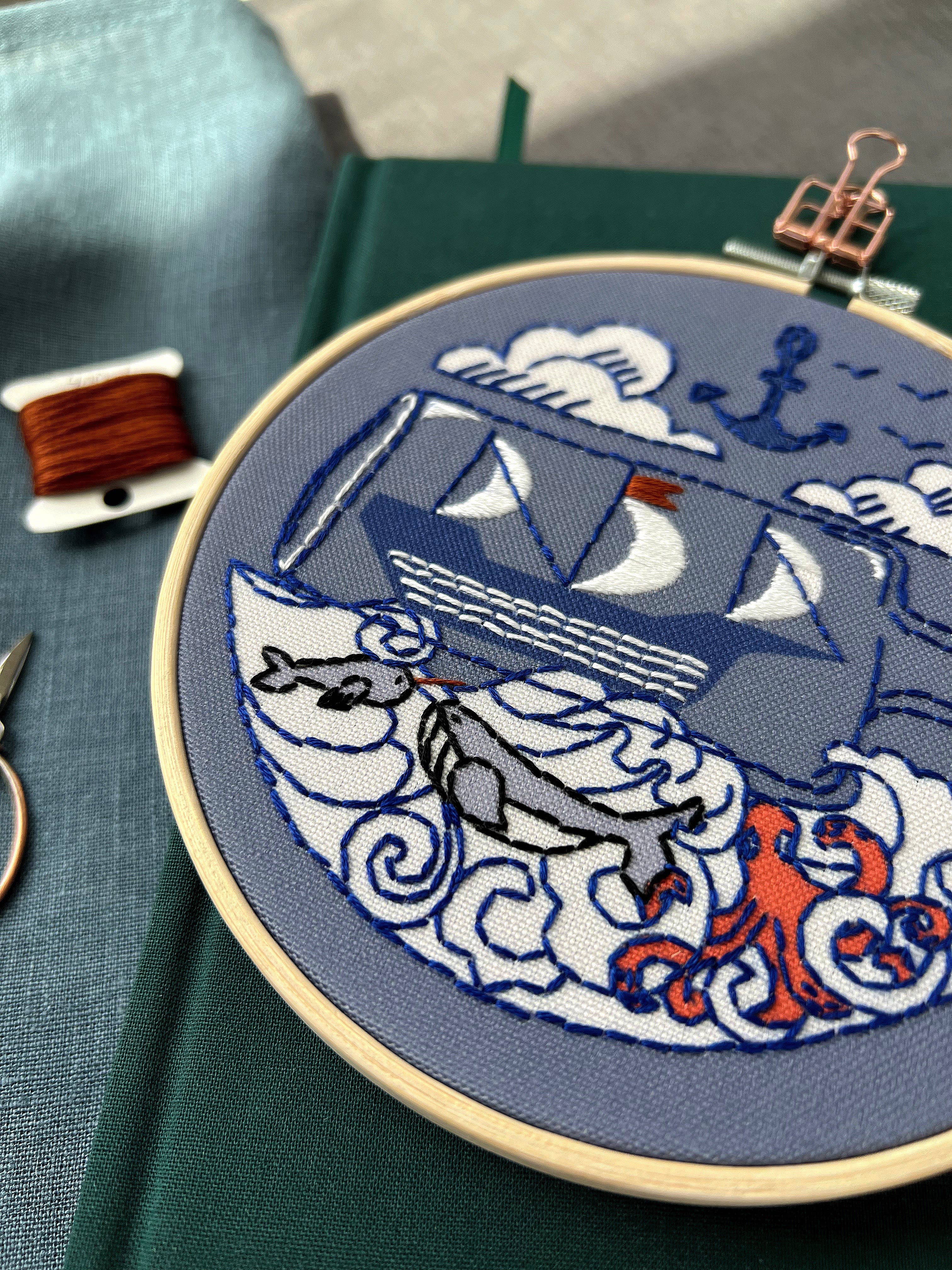 Ship Embroidery Kit - Handcraft Harbor