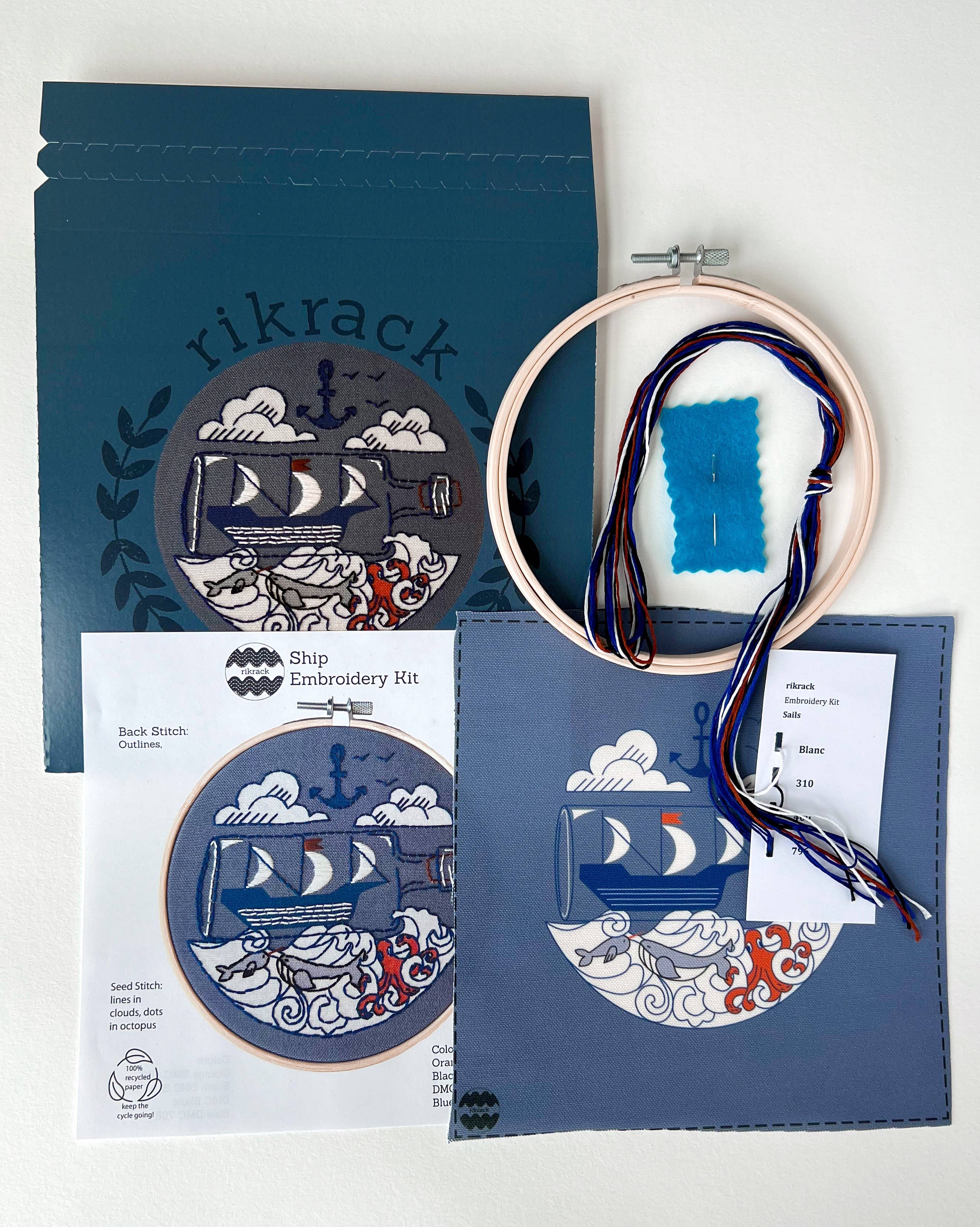 Ship Embroidery Kit - Handcraft Harbor
