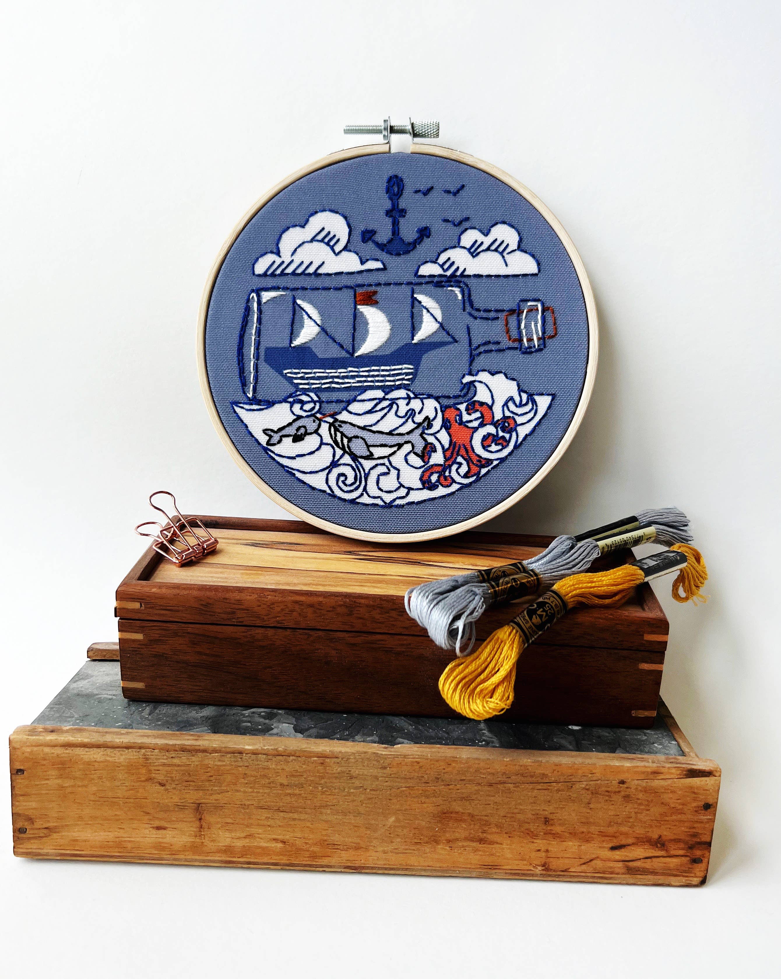 Ship Embroidery Kit - Handcraft Harbor