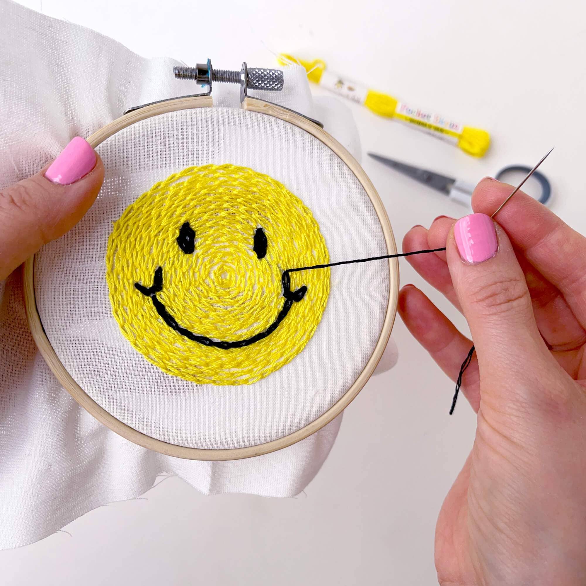 Smiley Face 4" Embroidery Kit - Handcraft Harbor