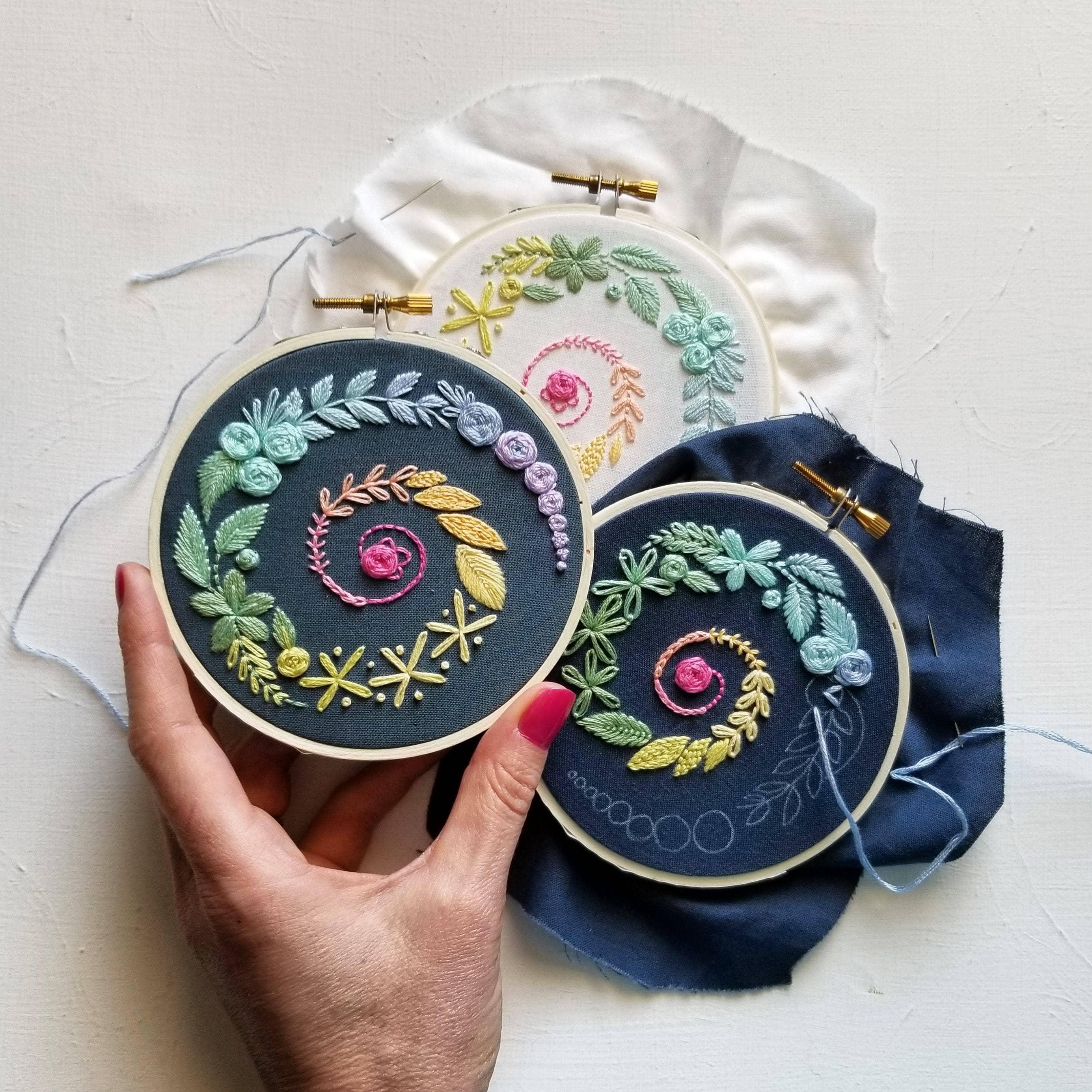 Spiral Sampler Beginner Embroidery Kit - Handcraft Harbor