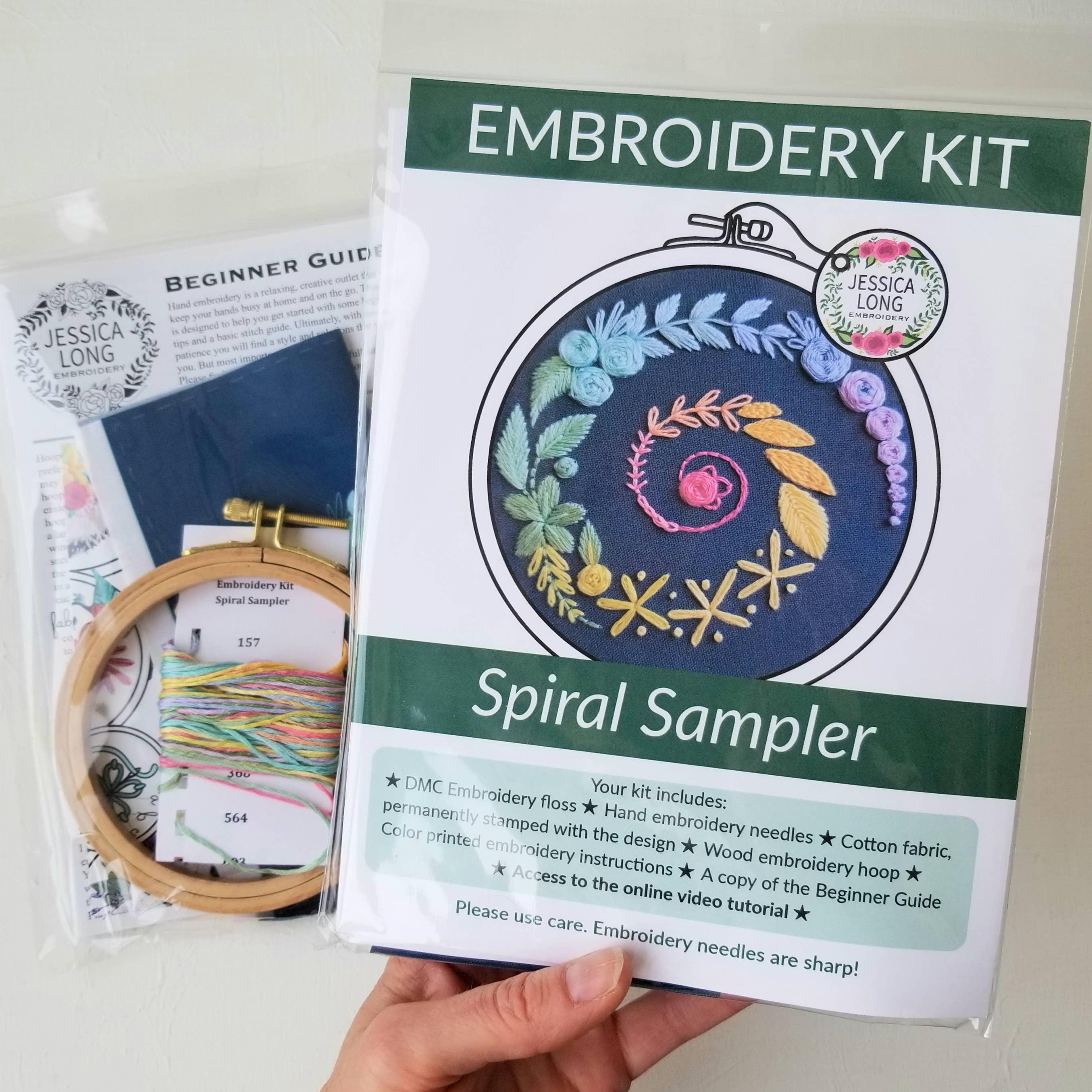 Spiral Sampler Beginner Embroidery Kit - Handcraft Harbor